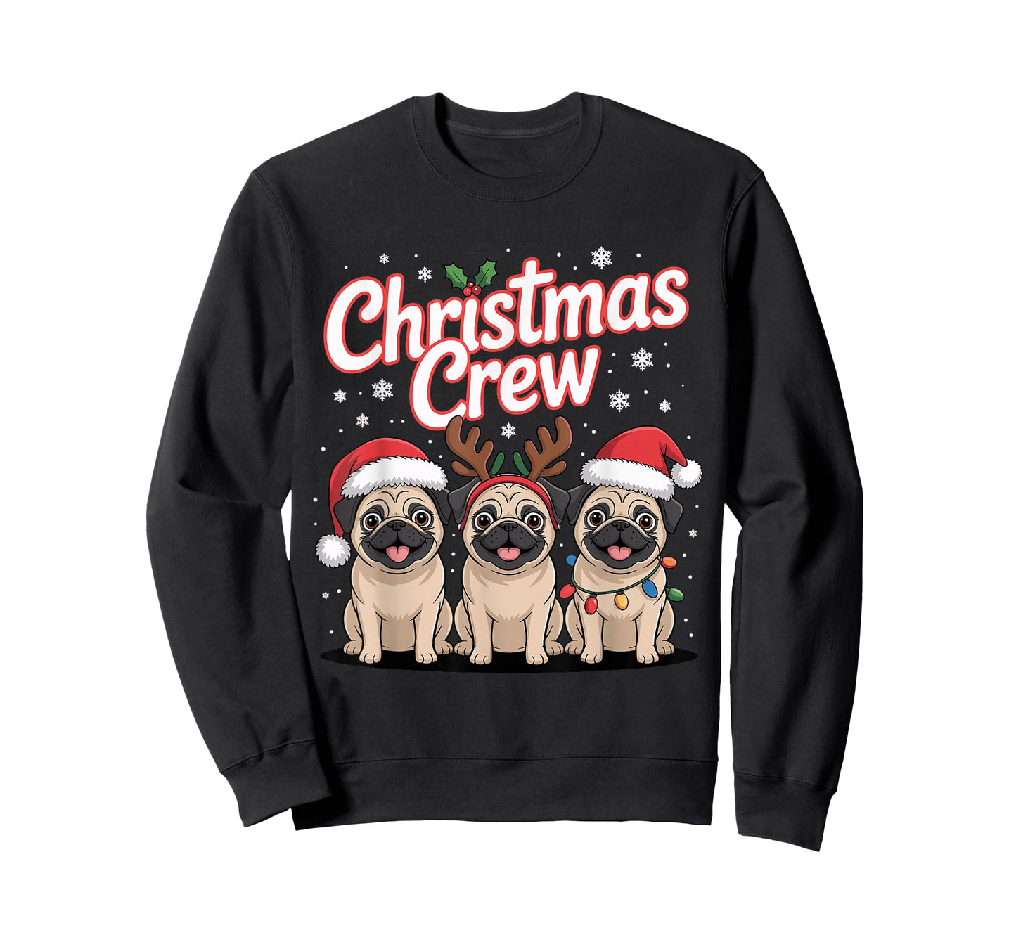 Christmas Crew Xmas Puppy Small Dog Funny Christmas Pug T-Shirt