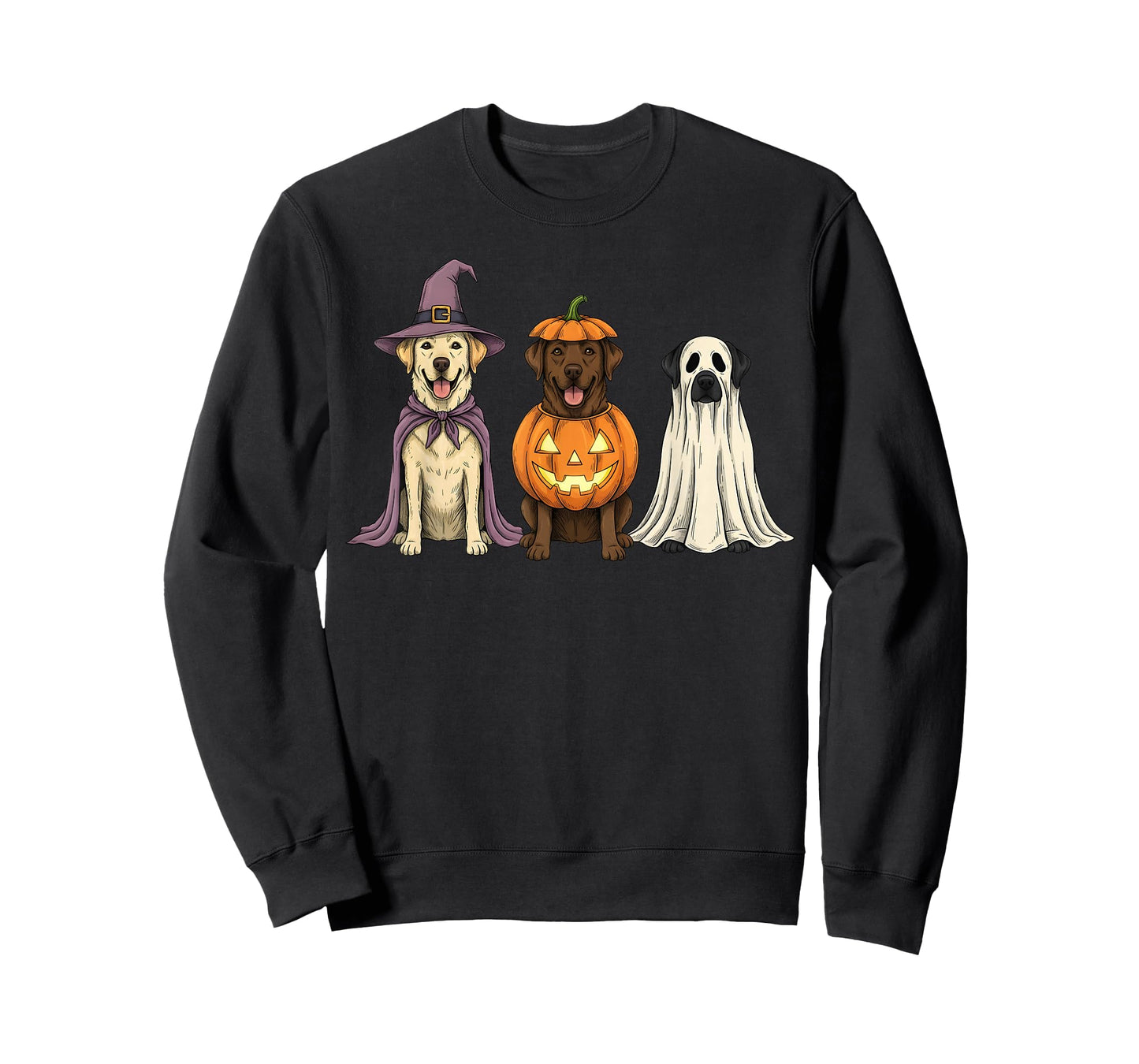 Spooky Ghost Labrador Retriever Pumpkin Halloween Dog Lover T-Shirt