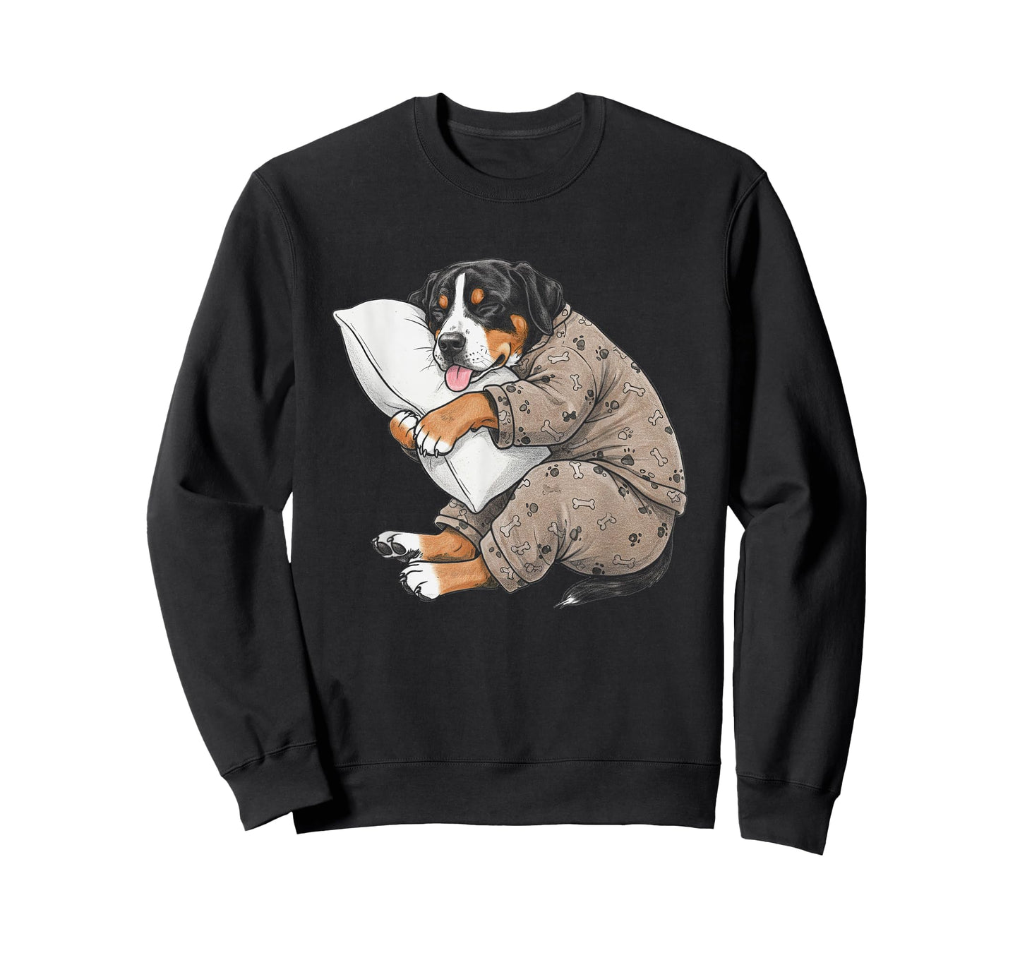 Funny Sleepy Greater Swiss Mountain Dog Pajama Adults Kids T-Shirt