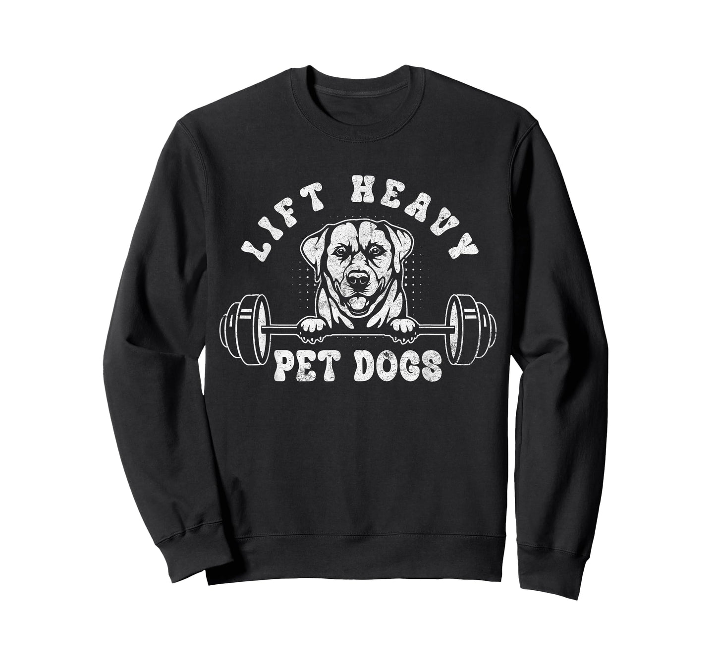 Lift Heavy Pet Dogs Retro Gym Fitness Weightlifting Workout T-Shirt