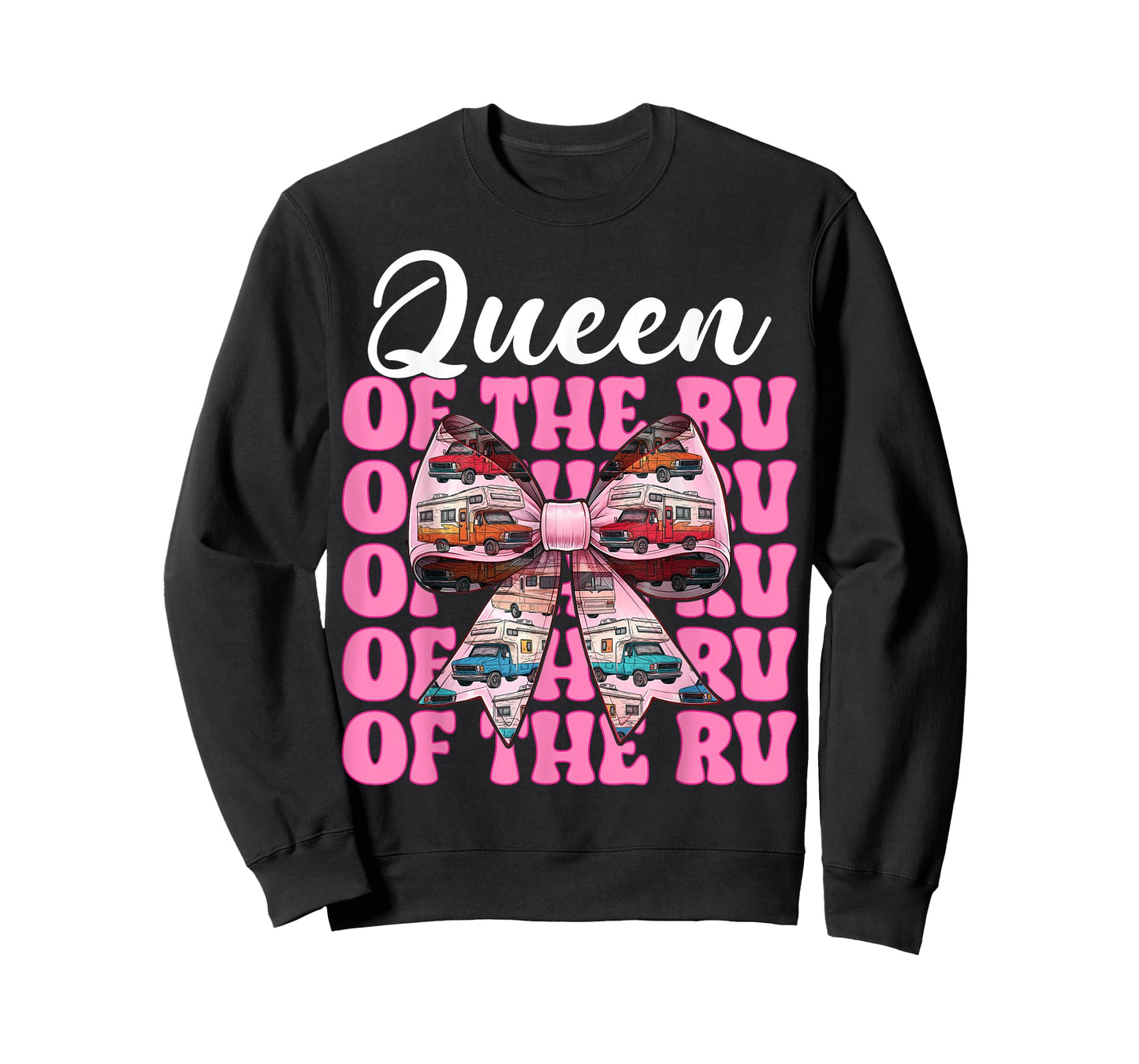 Queen of The Rv Camping Camper Motorhome Girl Mom Coquette T-Shirt