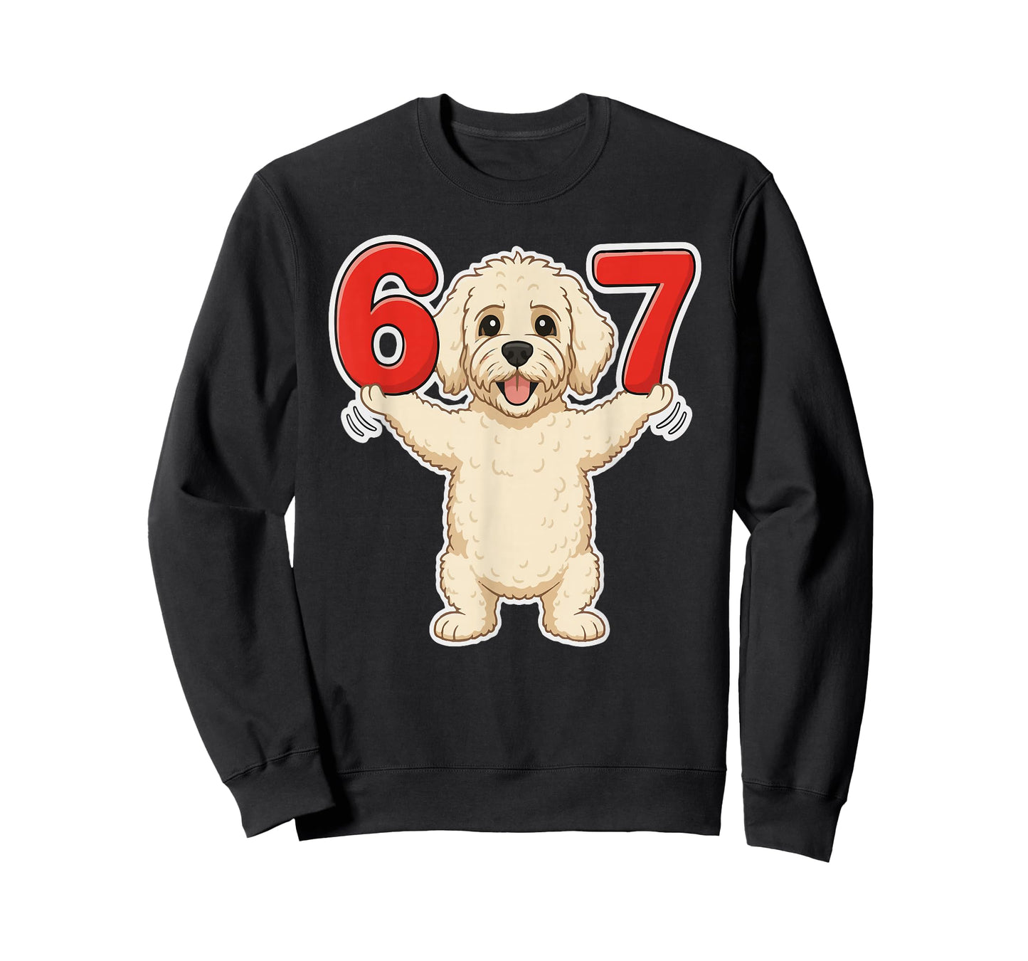 67 Funny Labradoodle Six Seven 6-7 Meme Gen Z Humor Dog T-Shirt