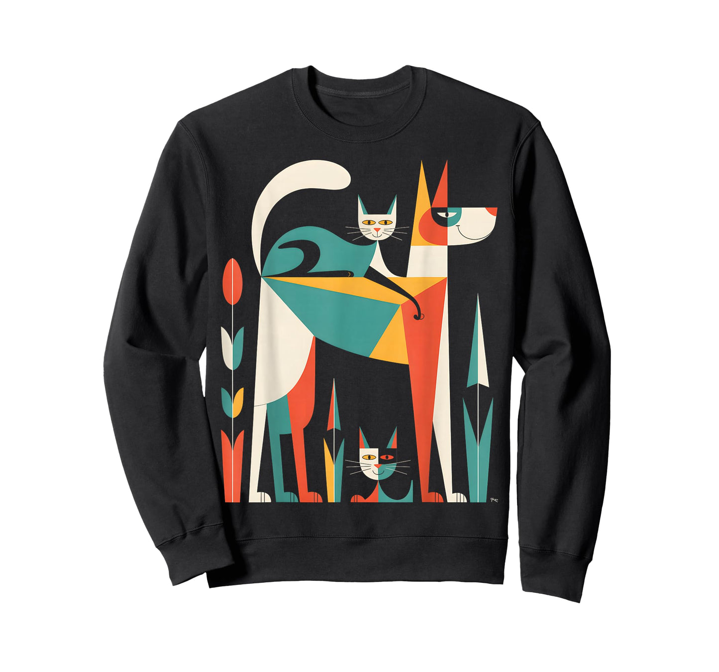 Retro Mid-Century Modern Dogs Cats 50s 60s Style T-Shirt