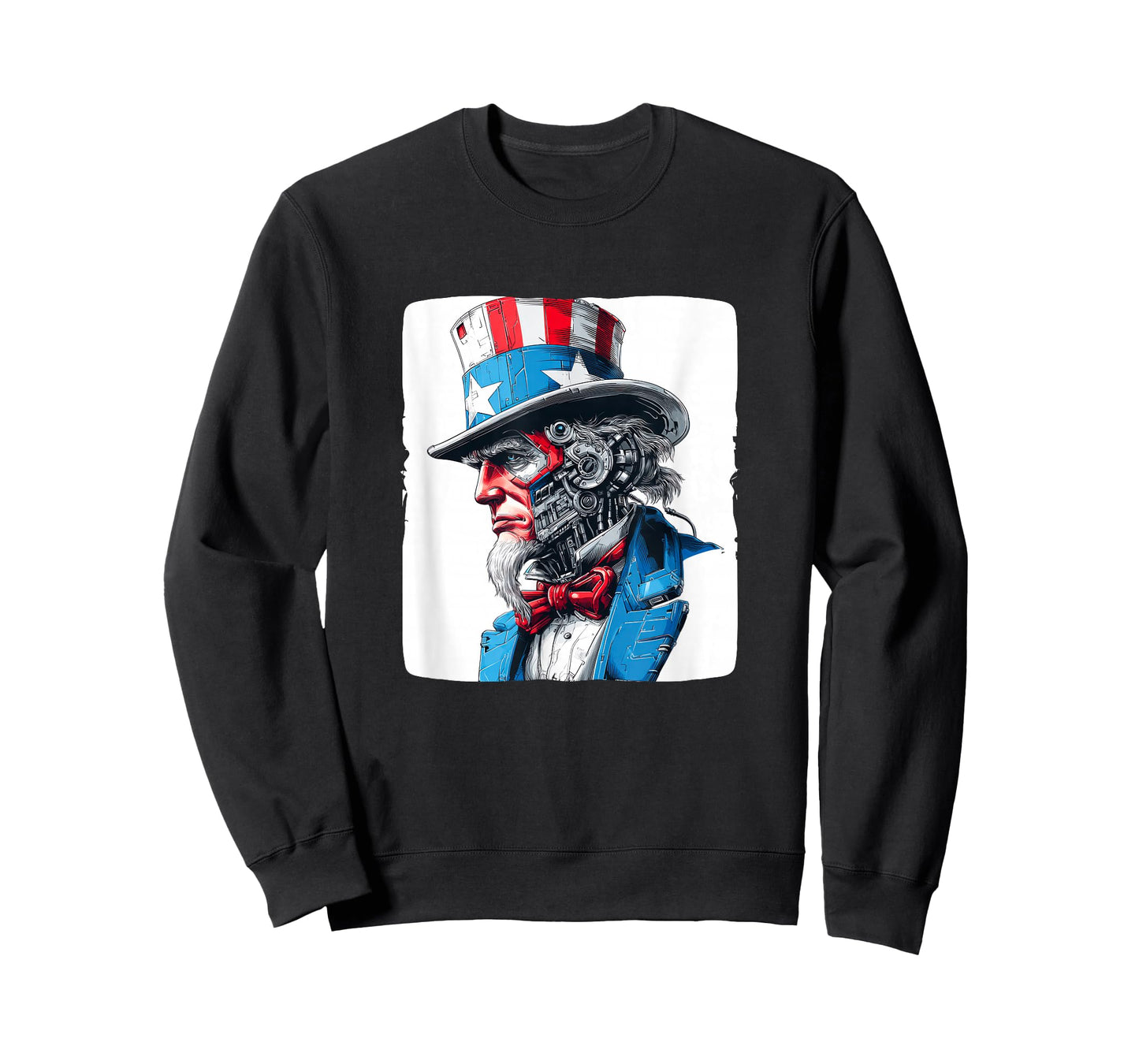 Funny AI Uncle Costume for US Colors and Robots Lovers T-Shirt