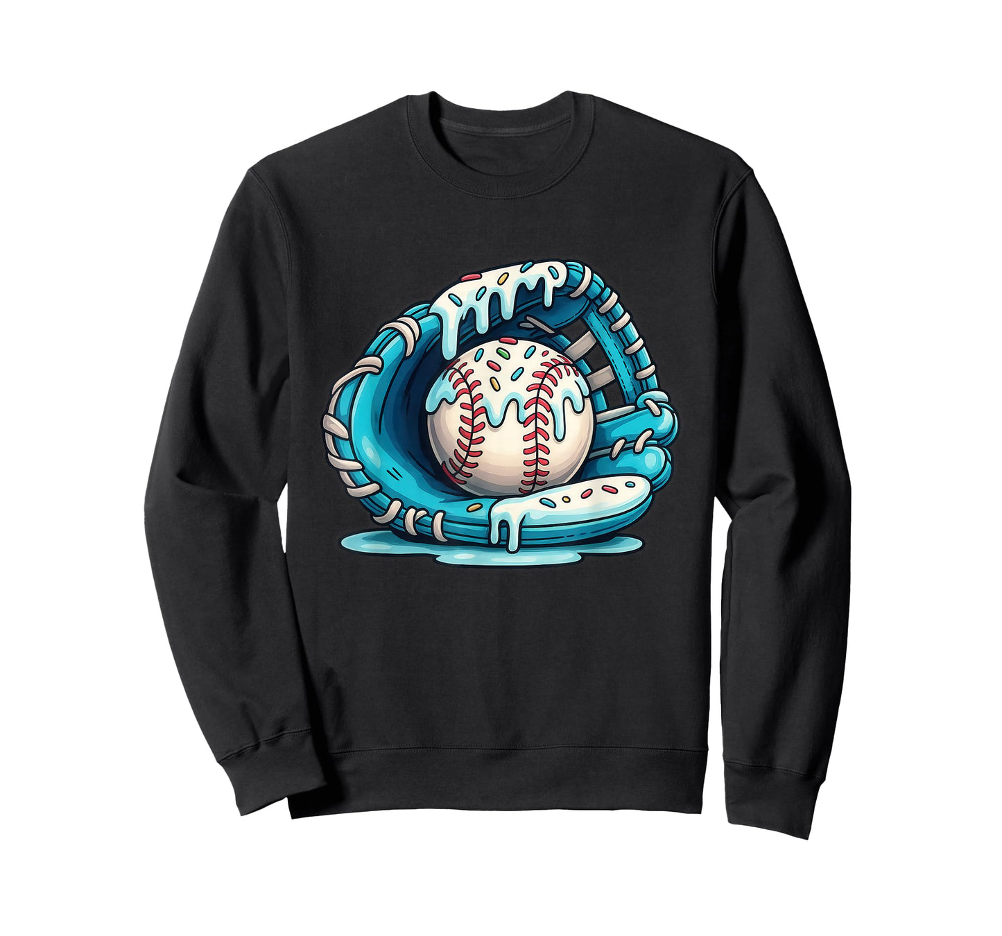 Baseball Drip Ice Cream Sprinkles Baseball Glove T-Shirt
