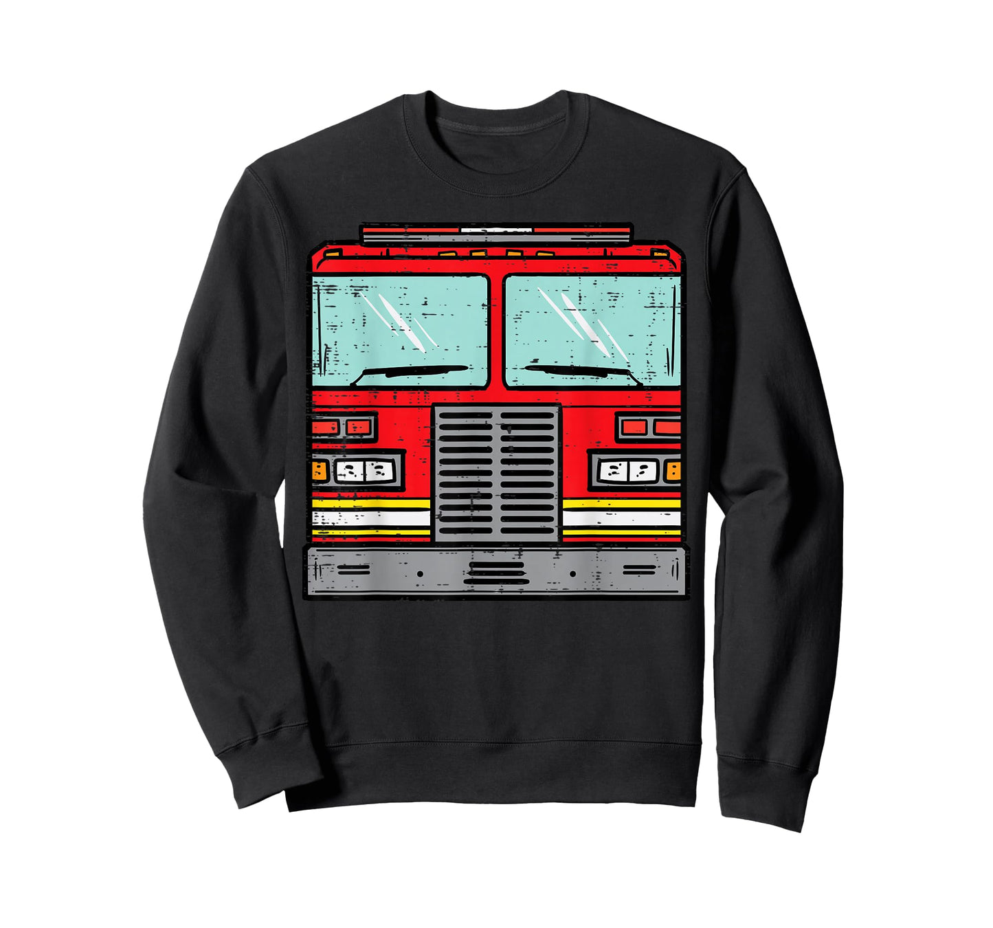 Fire Truck Costume Halloween Firefighter Fireman Men Boys T-Shirt