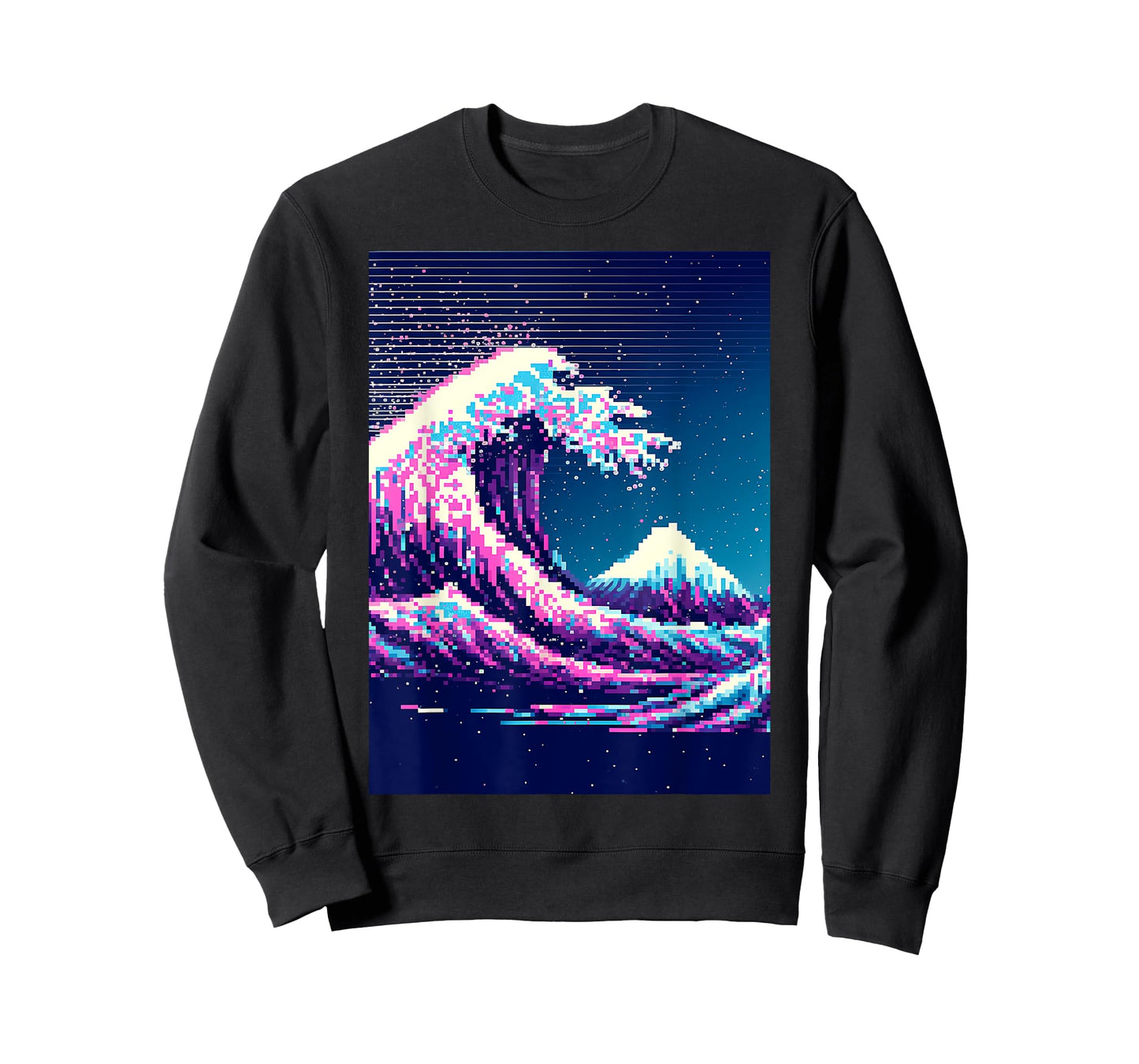 Vaporwave Glitch Aesthetic Great Wave off Kanagawa Retro T-Shirt