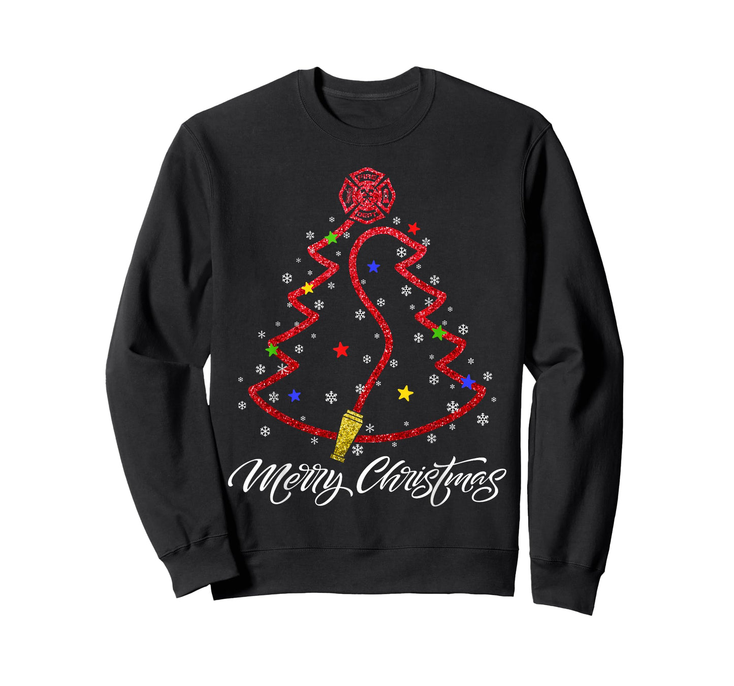 Merry Christmas Firefighter Christmas Tree Fire Department T-Shirt