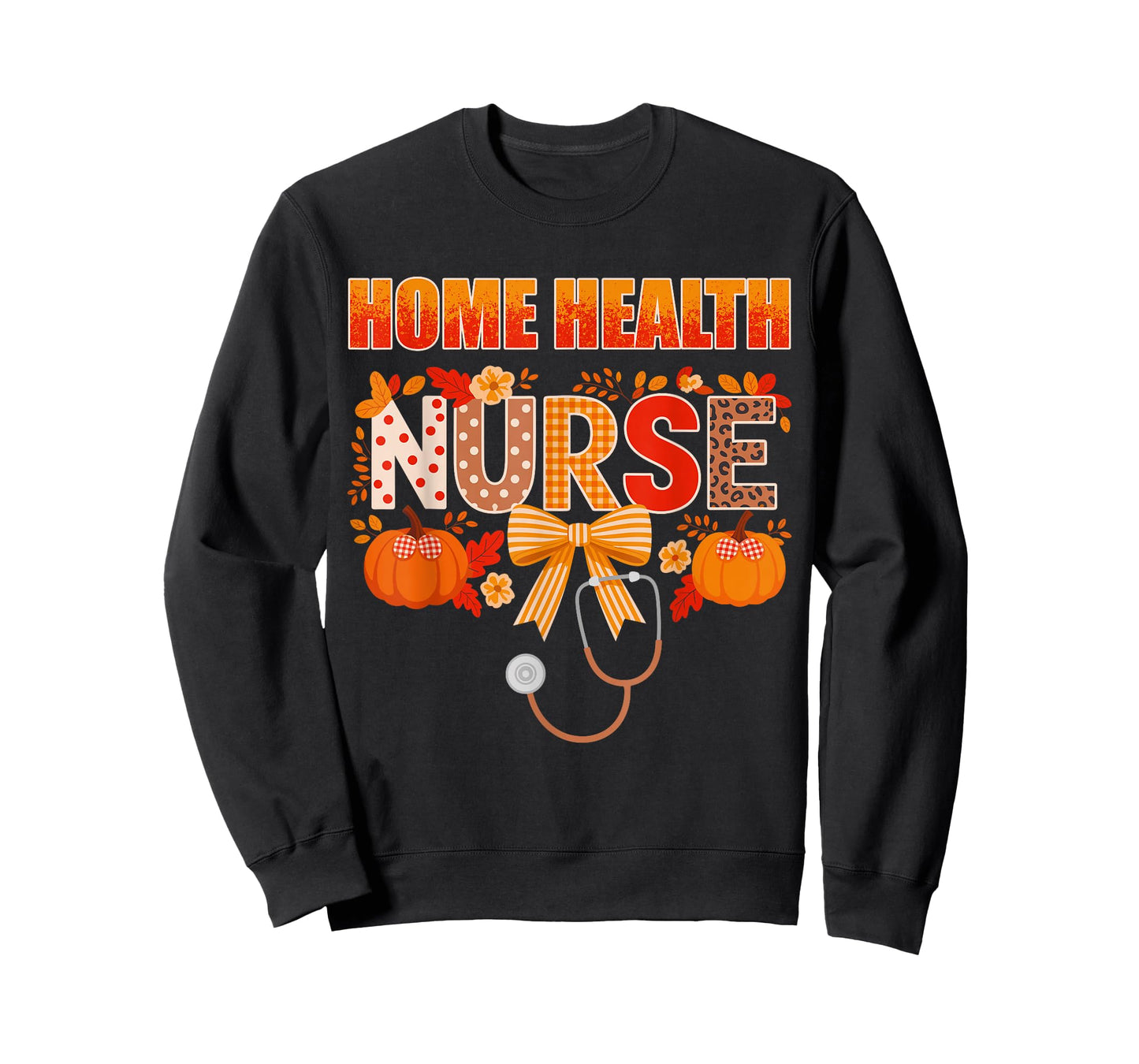 Home Health Nurse Fall Autumn Vibes Coquette Nurse T-Shirt