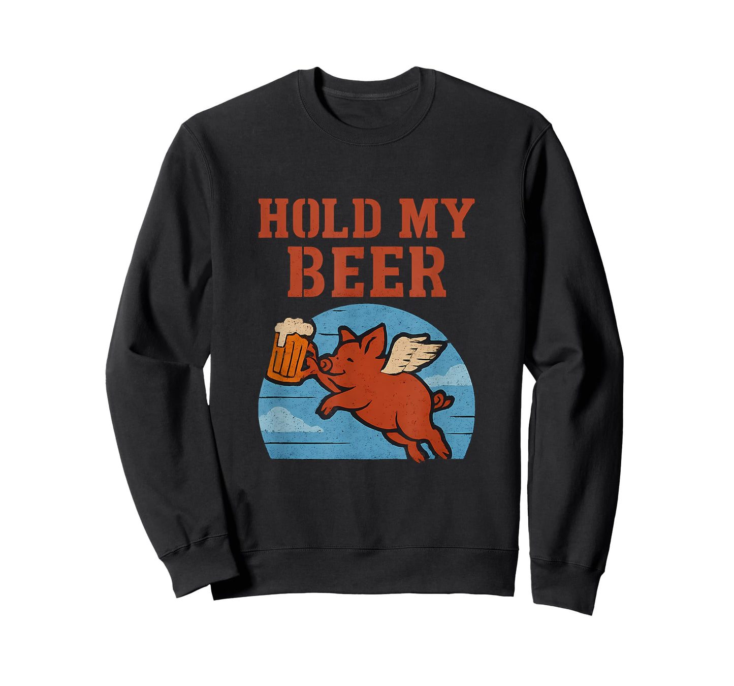 Hold My Beer Flying Pig Barnyard Humor Graphic T-Shirt