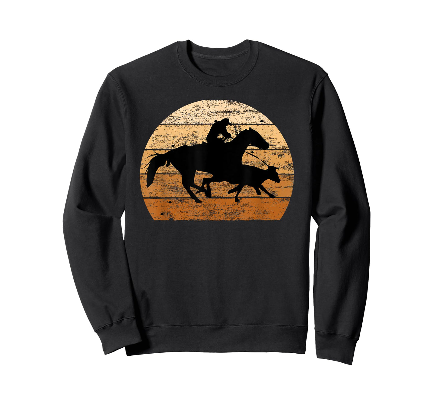 Brown Distressed Style Western Cow Horse Calf Roping T-Shirt