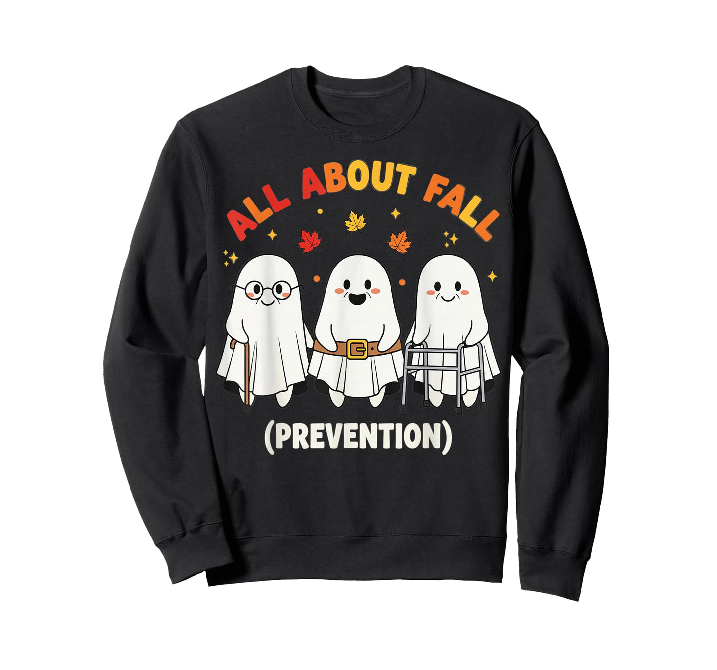 Fall Prevention Ghost Funny Halloween Elder Care T-Shirt