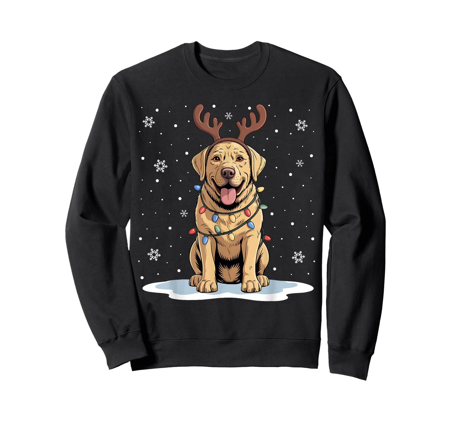Yellow Lab Labrador Christmas Reindeer Dog Lover Xmas Pajama T-Shirt