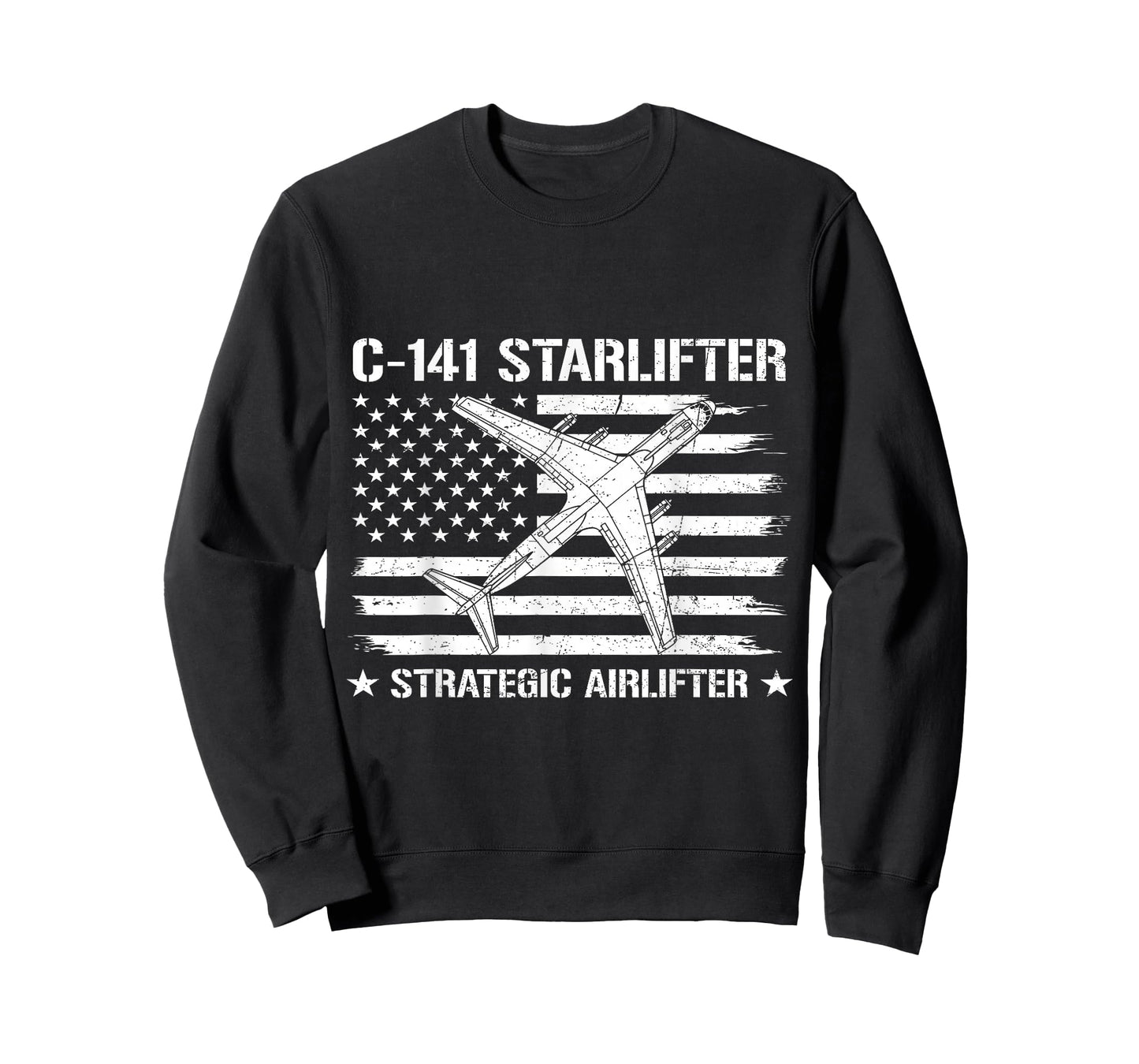 C-141 Starlifter Flag US Military Strategic Airlifter Plane T-Shirt