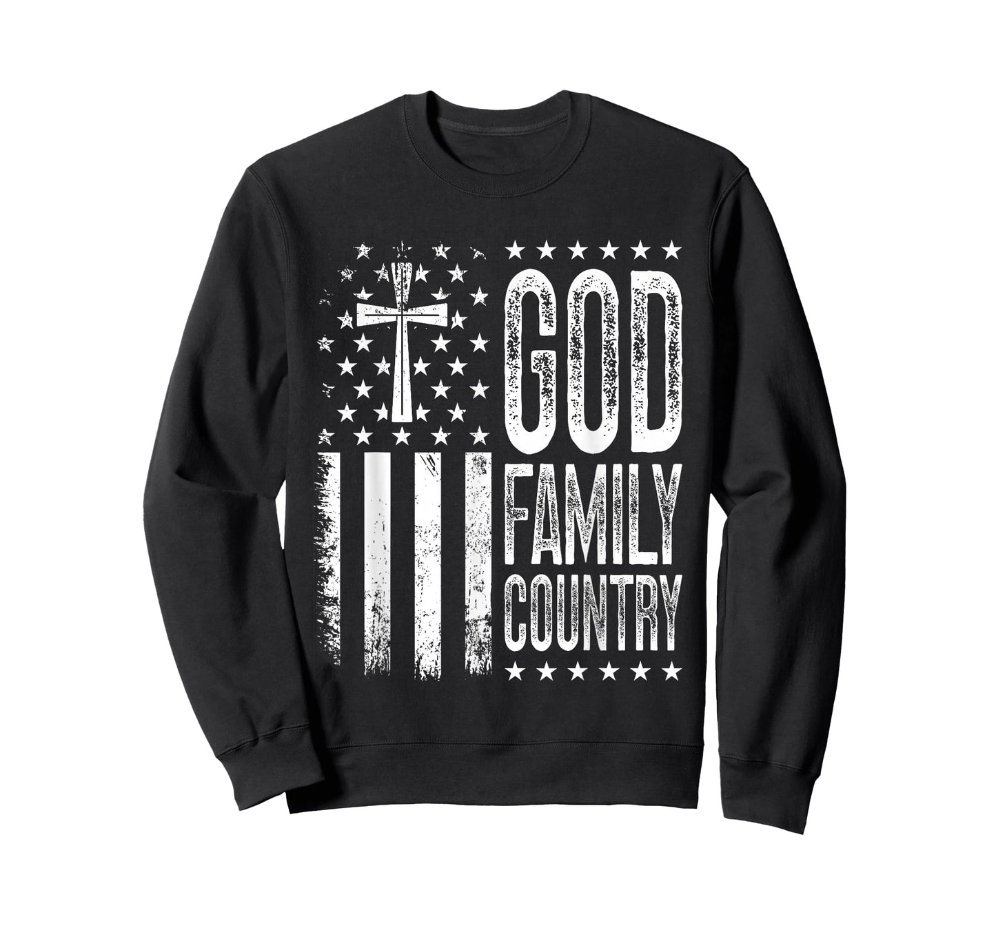 God Family Country - Patriotic Christian US Flag T-Shirt