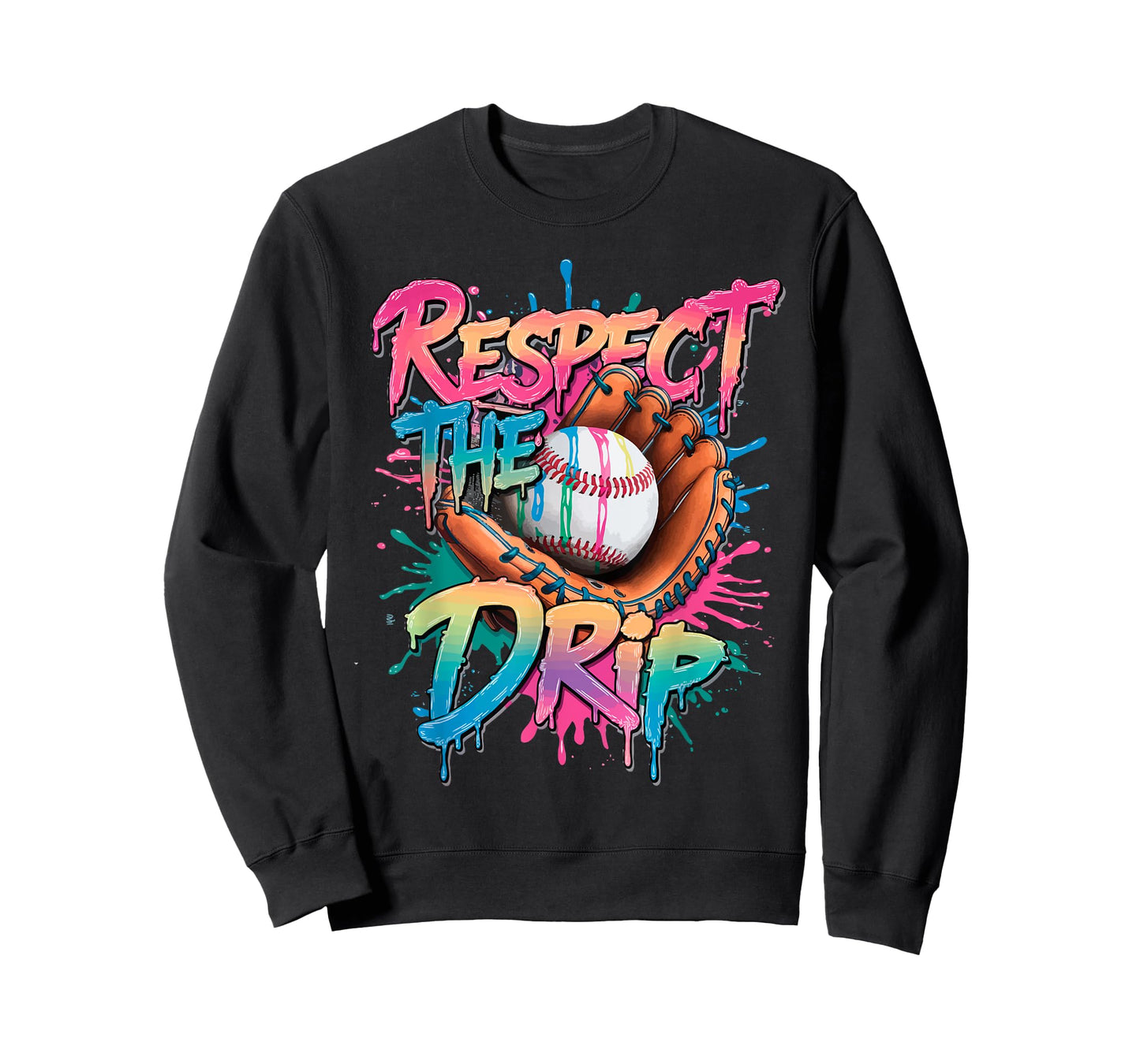 Baseball Respect The Drip Gloves Ice Cream Drip Youth Boys T-Shirt