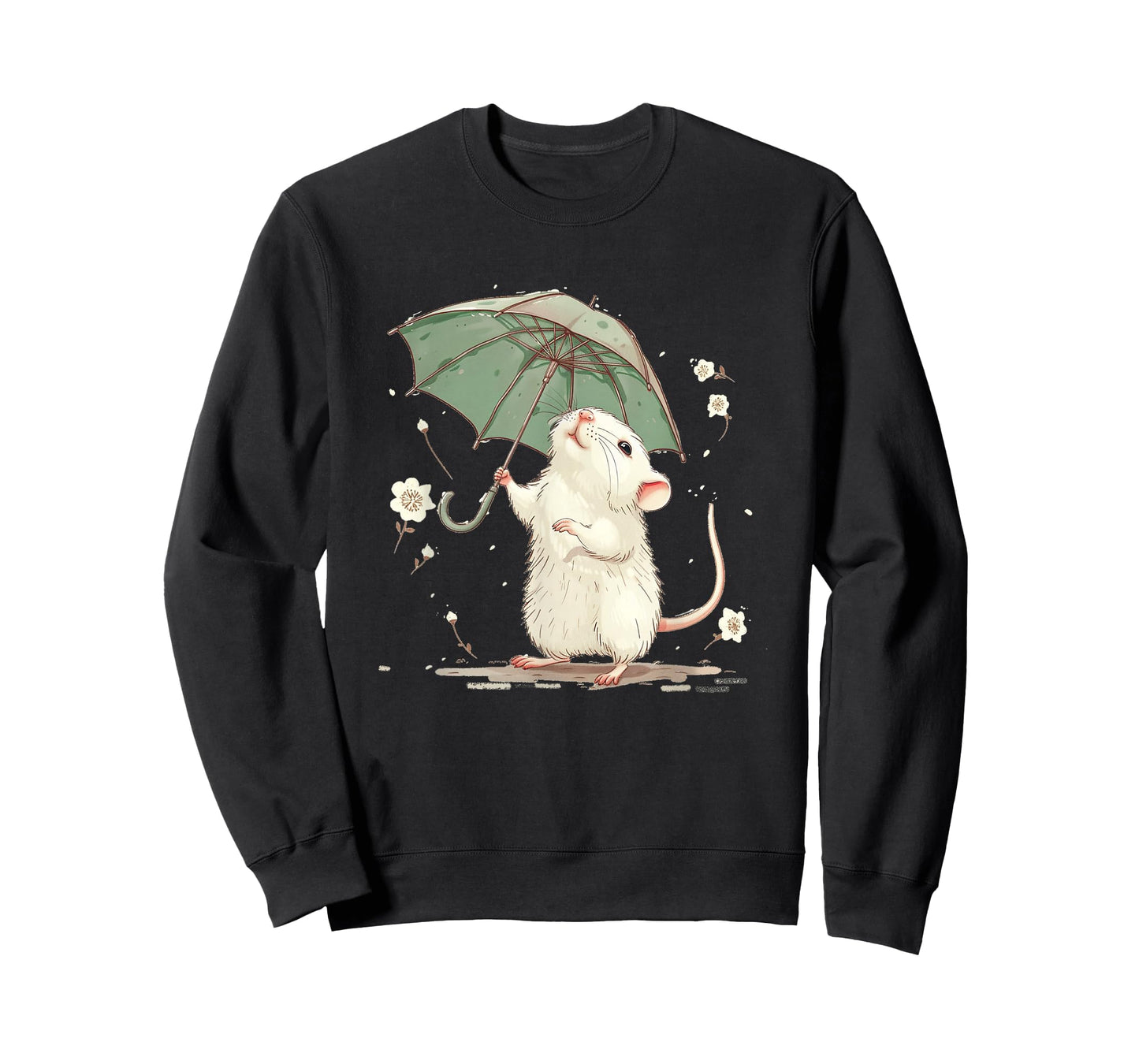 Cute white Rat with Umbrella Costume for Man and Woman T-Shirt