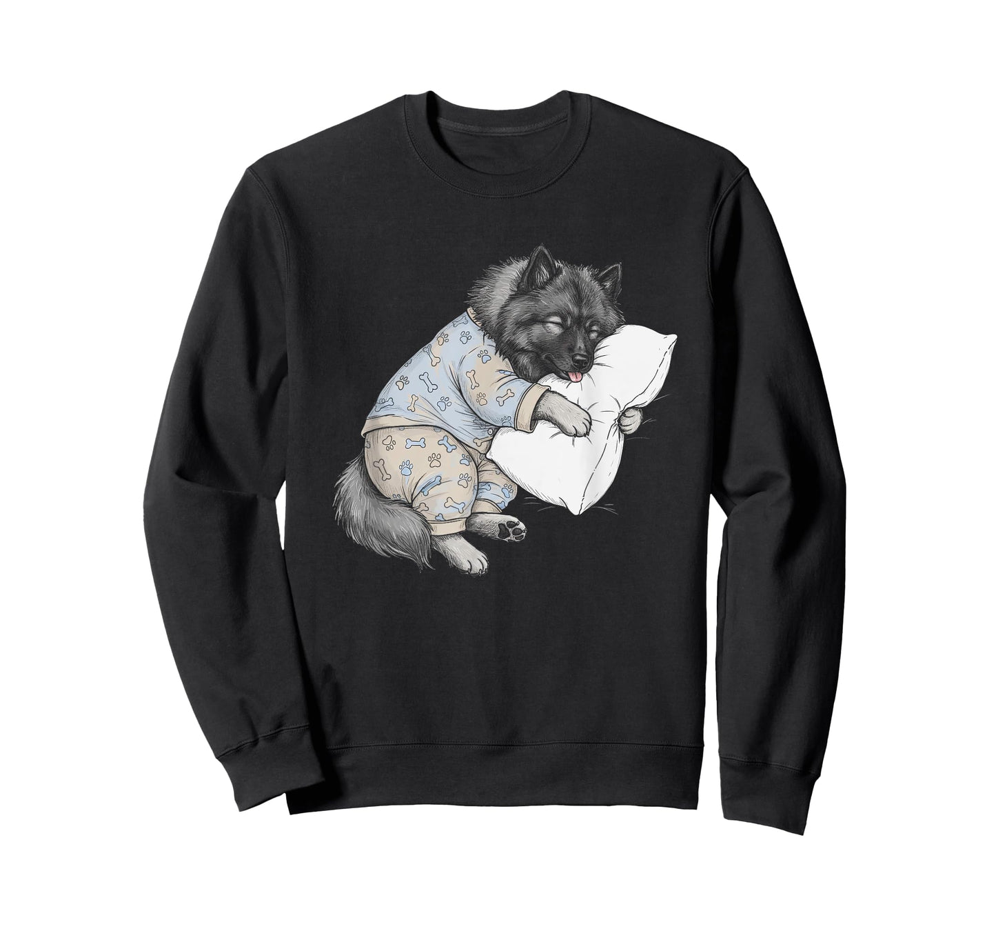 Funny Sleepy Keeshond Pajama Men Women Kids T-Shirt