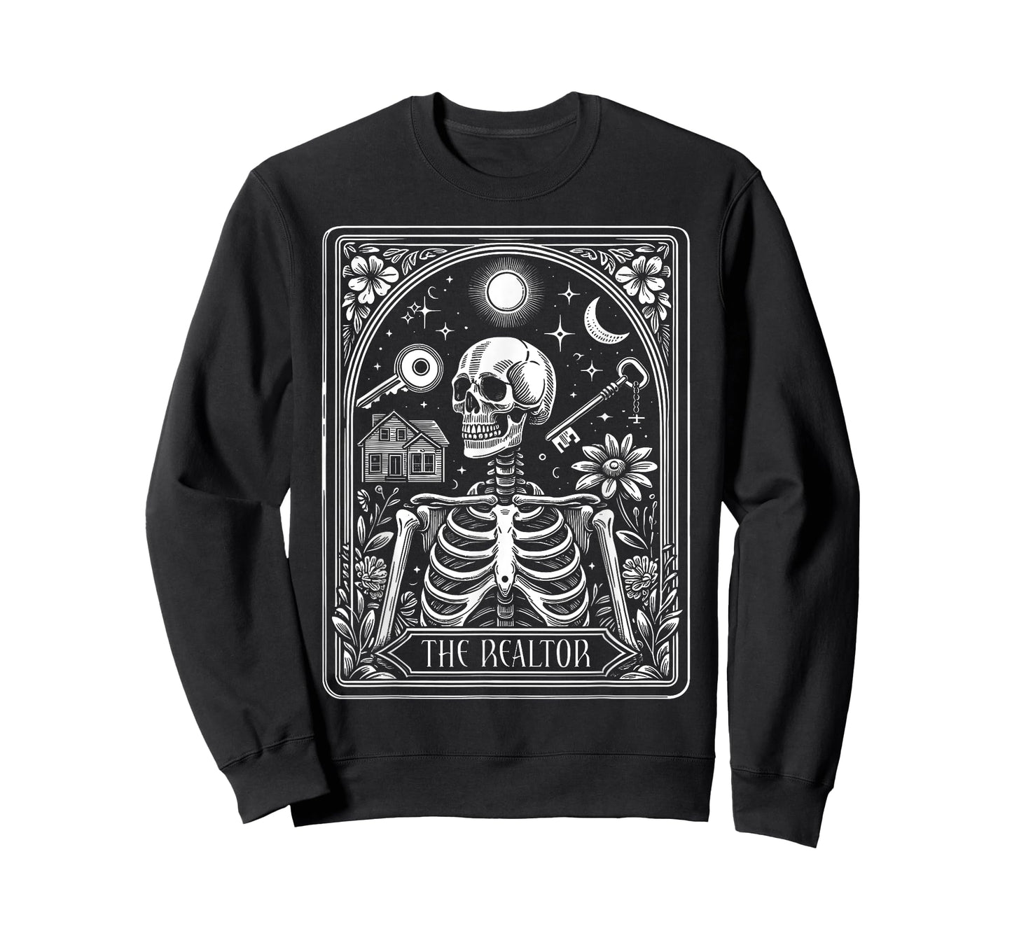 Realtor Skeleton Tarot Card Witch Vibes Astrology Realtor T-Shirt