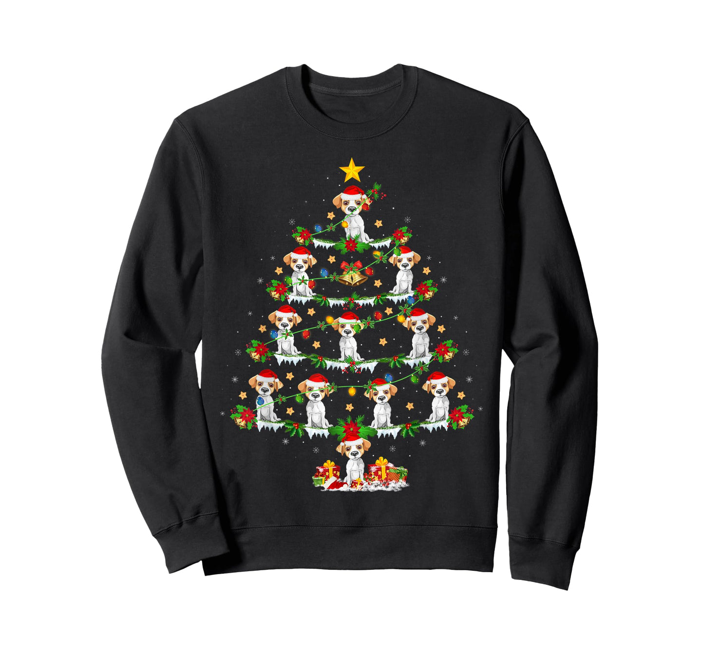 Jack Russel Dog Lover Lighting Jack Russel Christmas Tree Men Women Kids T-Shirt