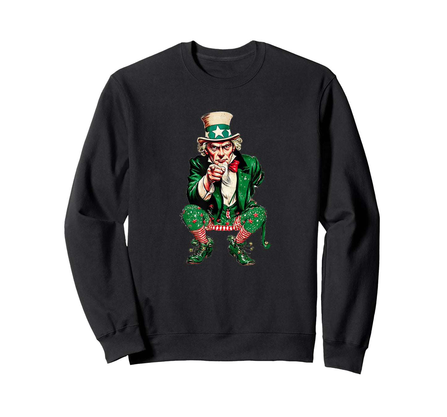 Funny Uncle in Christmas Elf Costume for Festive Sam Lovers T-Shirt