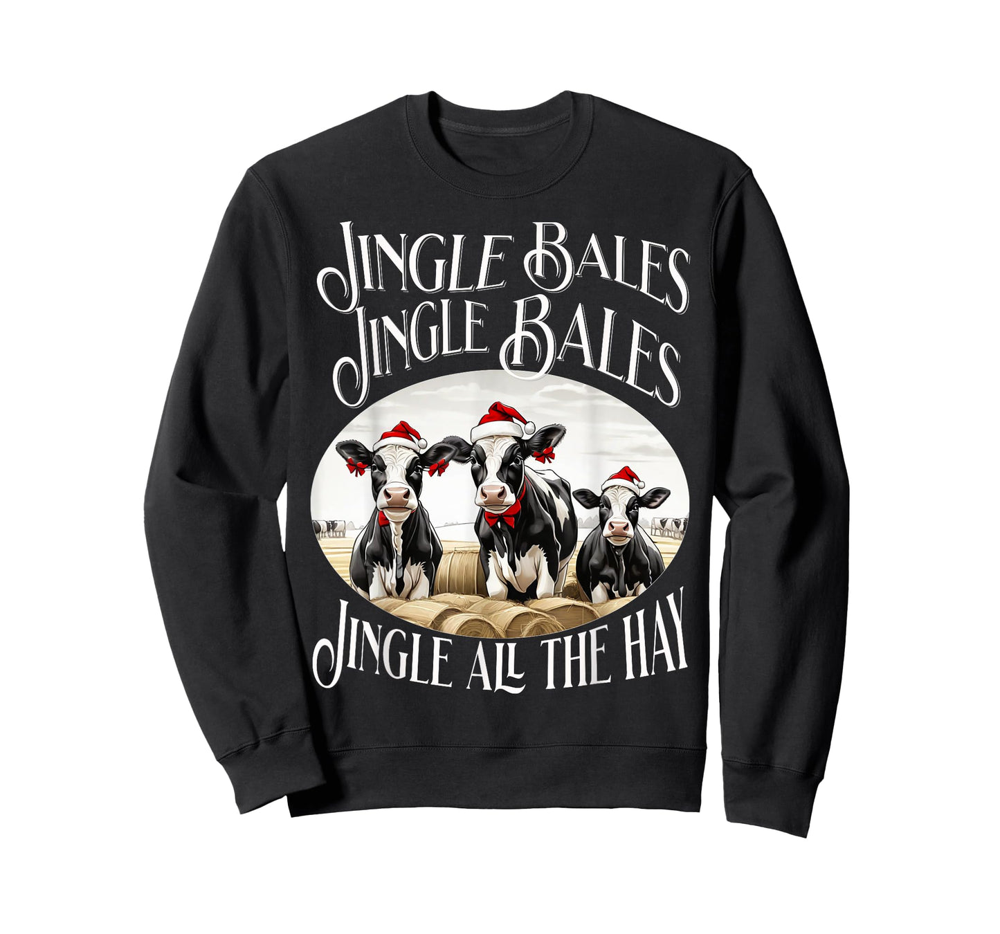 Jingle Bales Jingle Bales Jingle All the Hay Christmas Cows T-Shirt