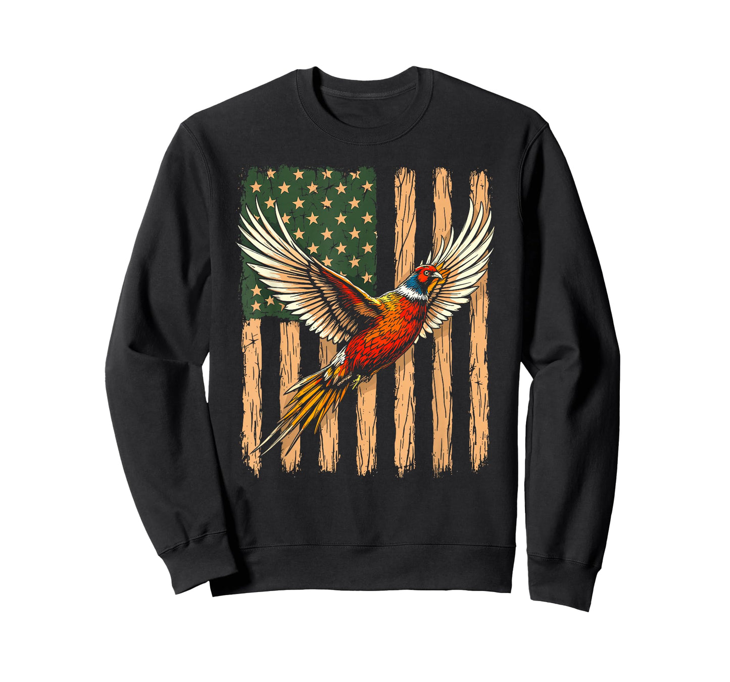 American Flag Pheasant Birds Hunting Pheasant Hunter Dad T-Shirt