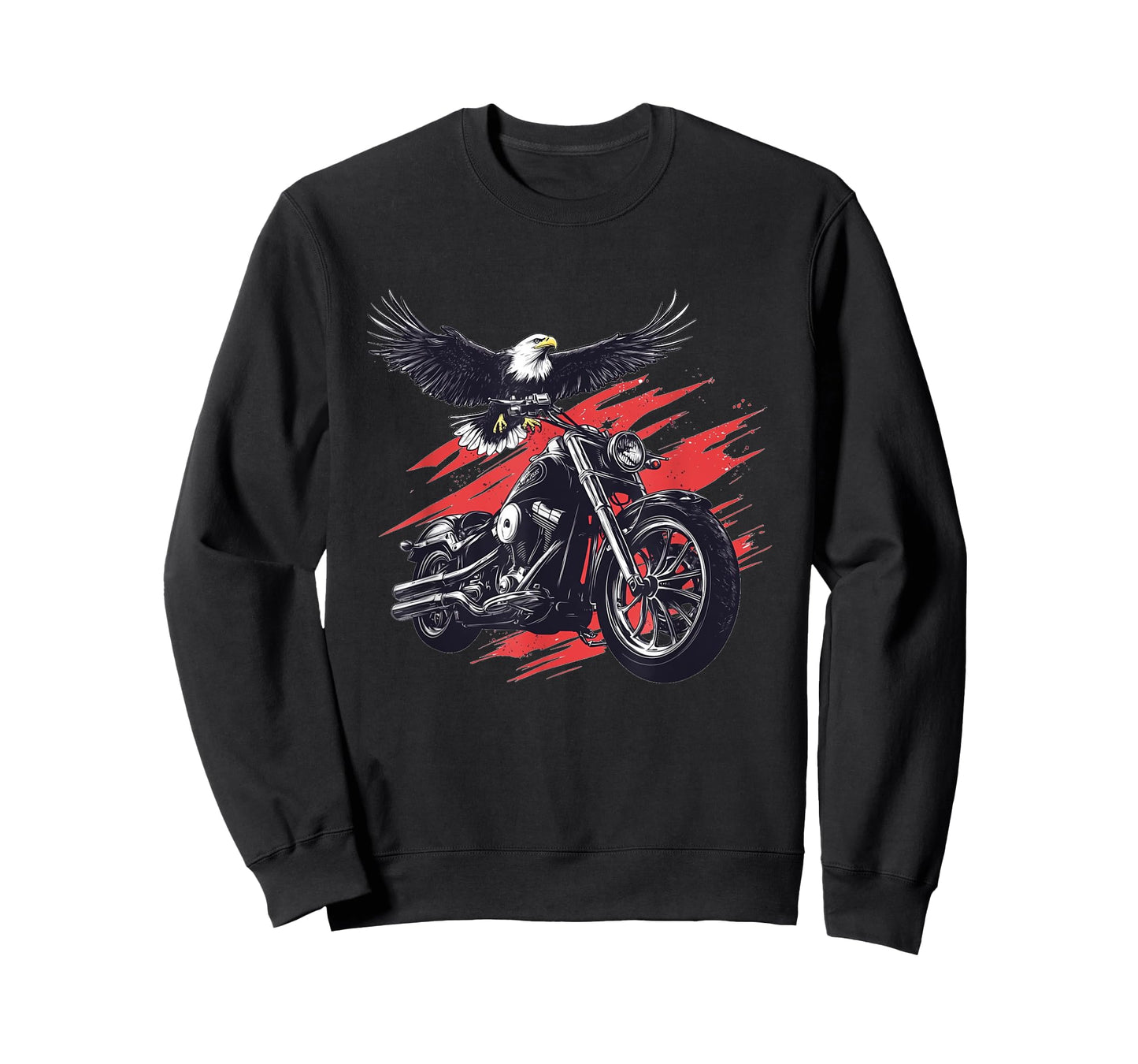 Patriotic Motorcycle and Eagle Graphic T-Shirt