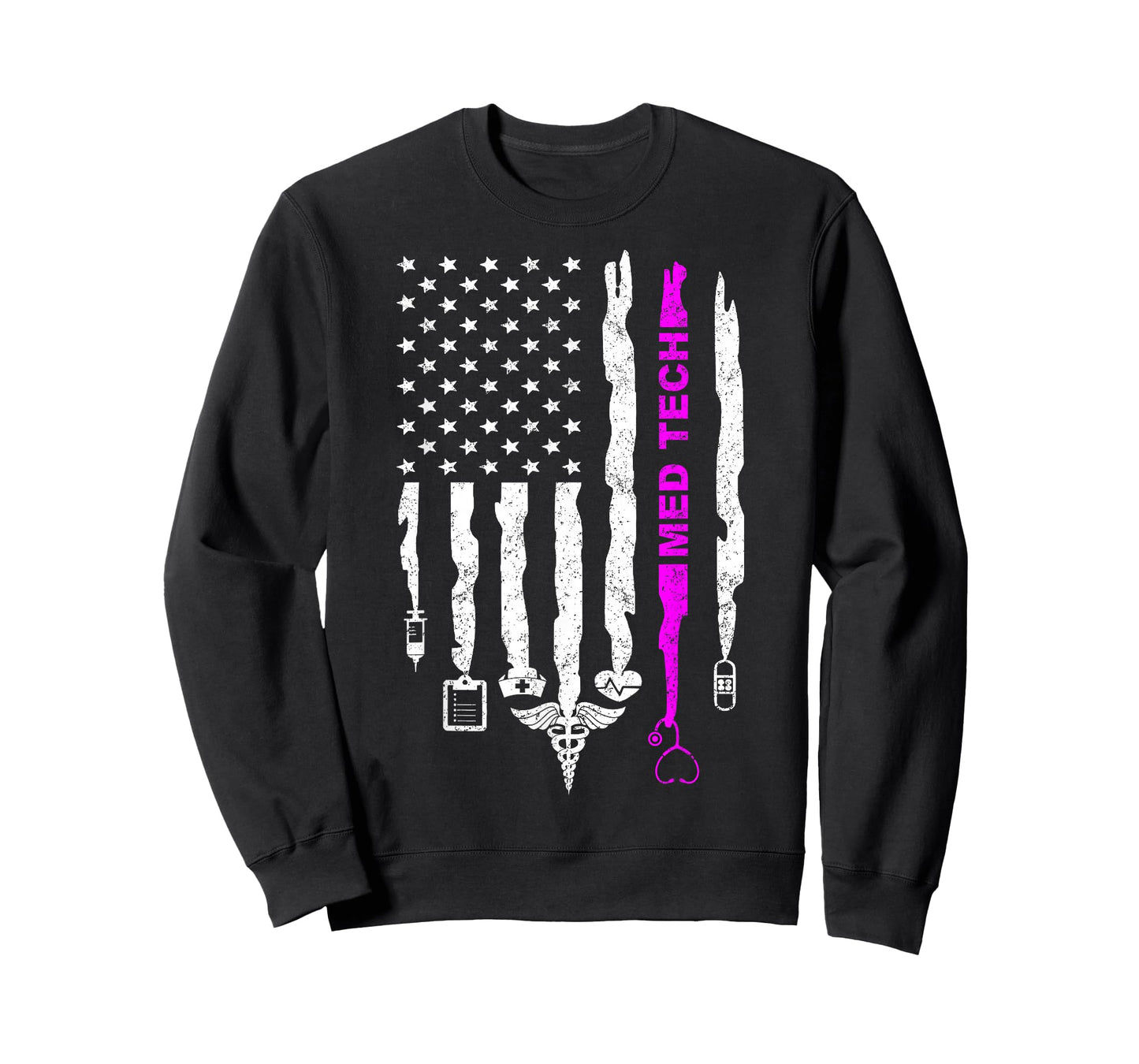 Funny Patriotic Med Tech USA Flag Nurses Med Tech Week Gifts T-Shirt