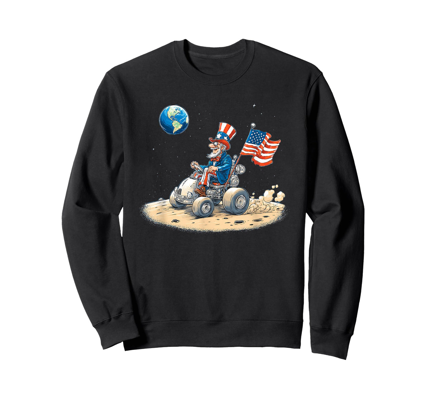 Cool Moon Drive with Space Vehicle in US Colors T-Shirt