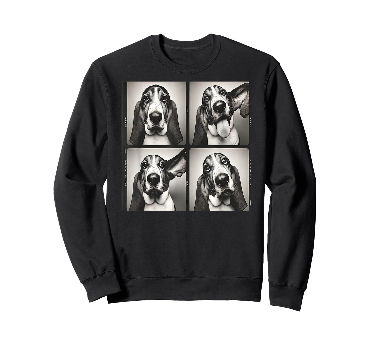 Retro Dog Basset Hound Photobooth Selfie Photostrip Dog Mom T-Shirt