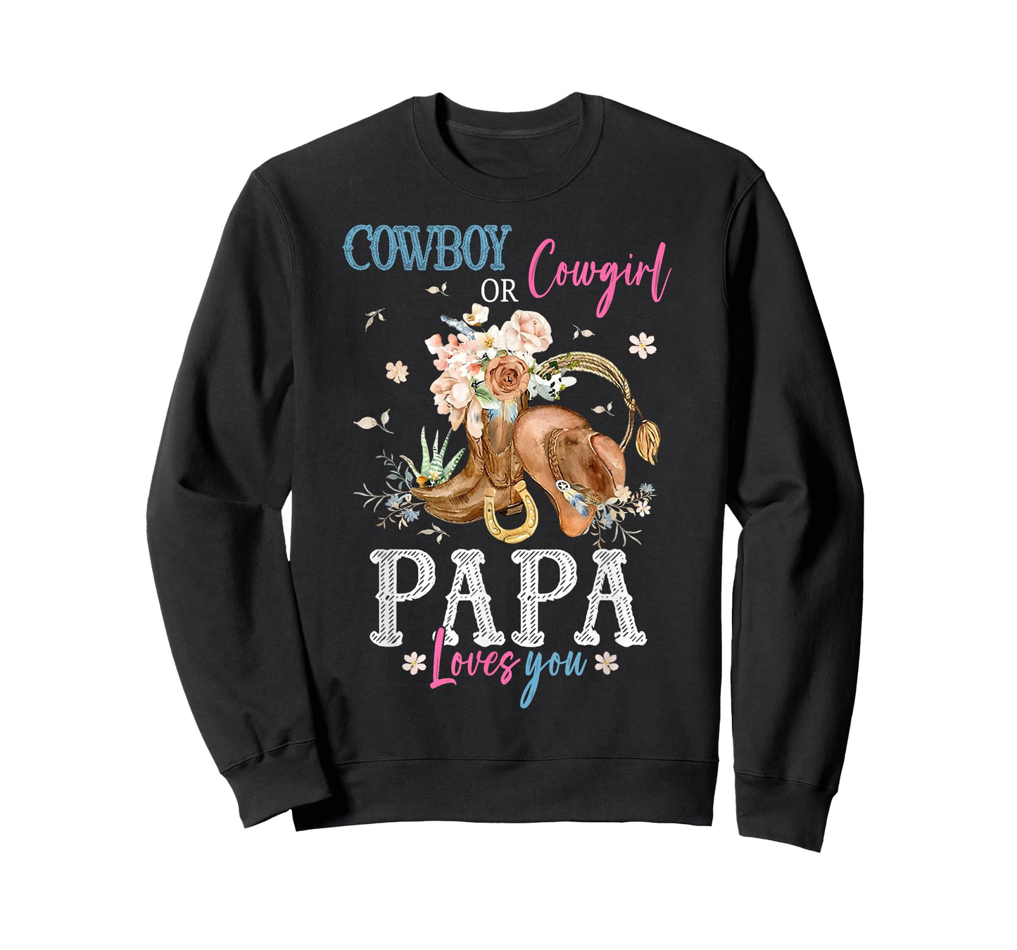 Cowboy or Cowgirl Gender Reveal Party Announcement Papa T-Shirt