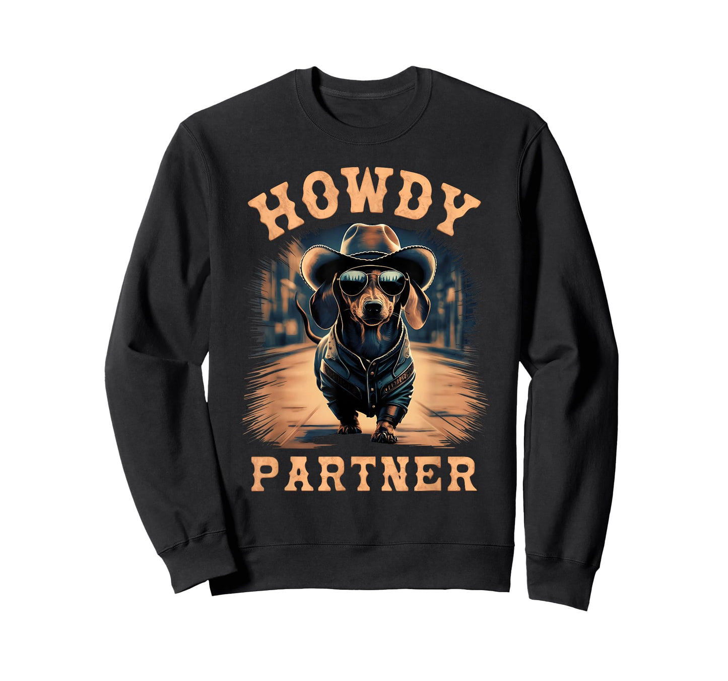 Howdy Partner ready for Rodeo Cowboy Weenie Dog Dachshund T-Shirt