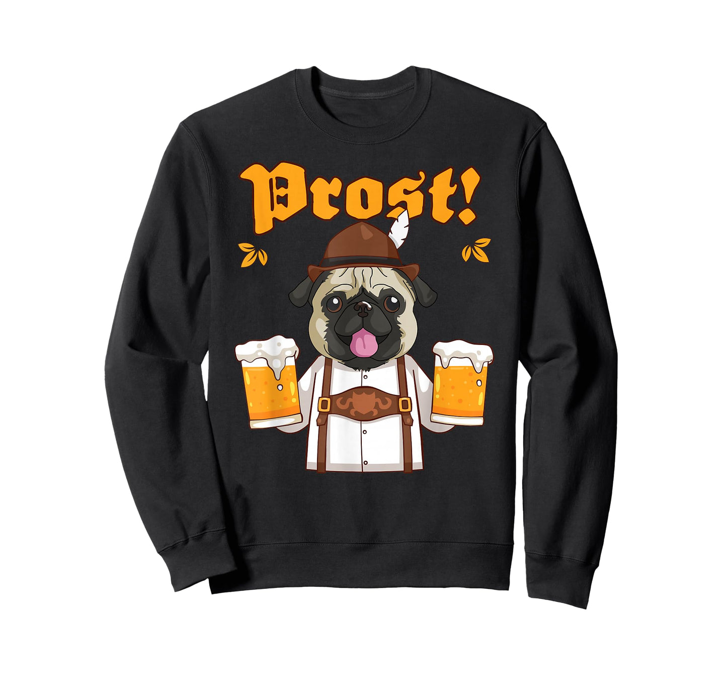 Prost Pug Lederhosen T-Shirt Funny Dog Beer Shirt T-Shirt