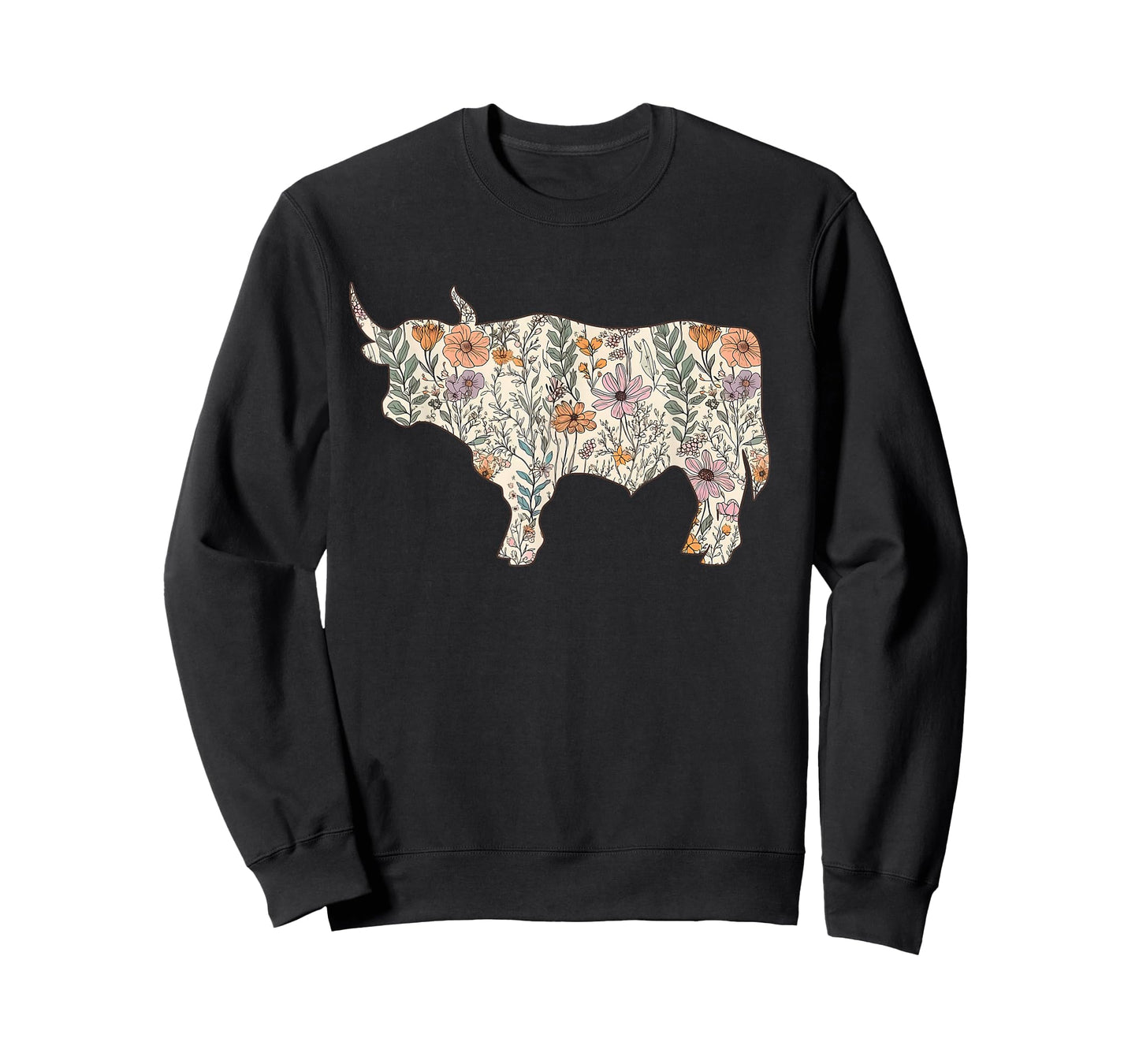 Western Highland Cow Boho Floral Farm Aesthetic Rodeo Women T-Shirt