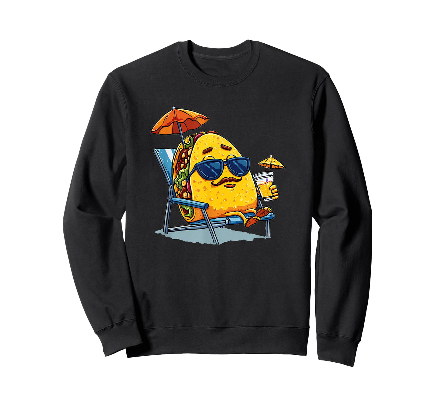 Funny Taco with Mustache Beard for Sunbath Lovers T-Shirt