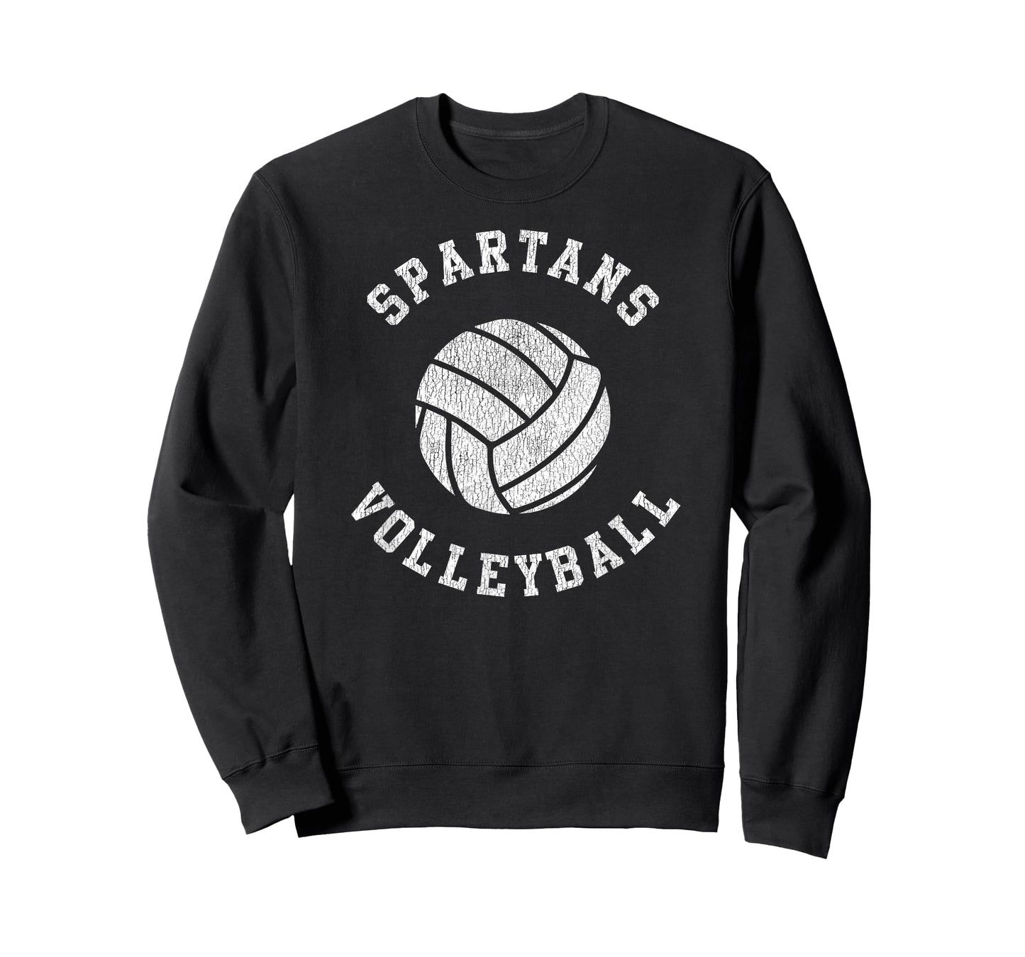Spartans Volleyball Retro Distressed Team VB Graphic T-Shirt