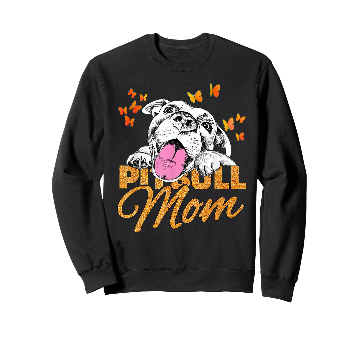 Pitbull Mom Dog Lover Butterfly Cute Blink Gift Women T-Shirt