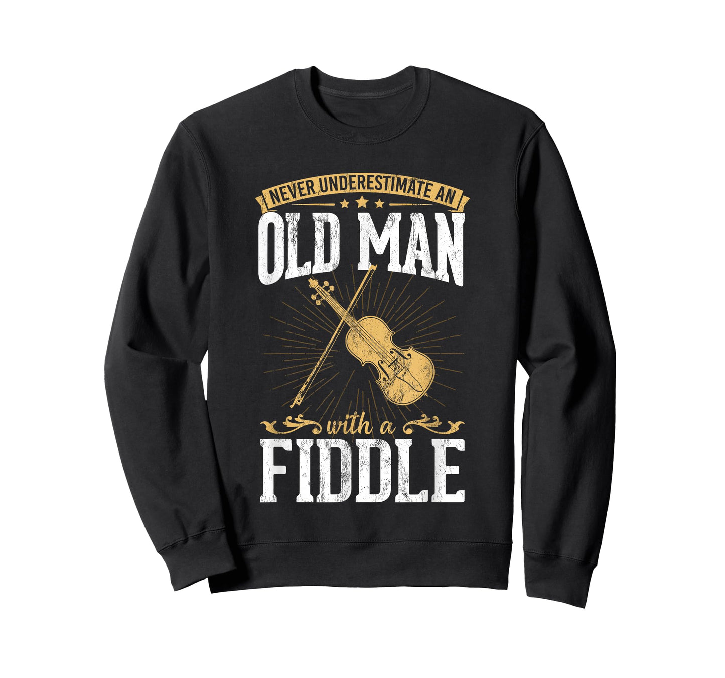 Never underestimate an old man with a violin design T-Shirt