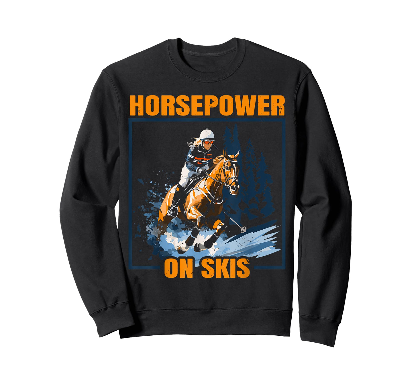 Skijoring With Horses Ski Driving Winter Sport T-Shirt