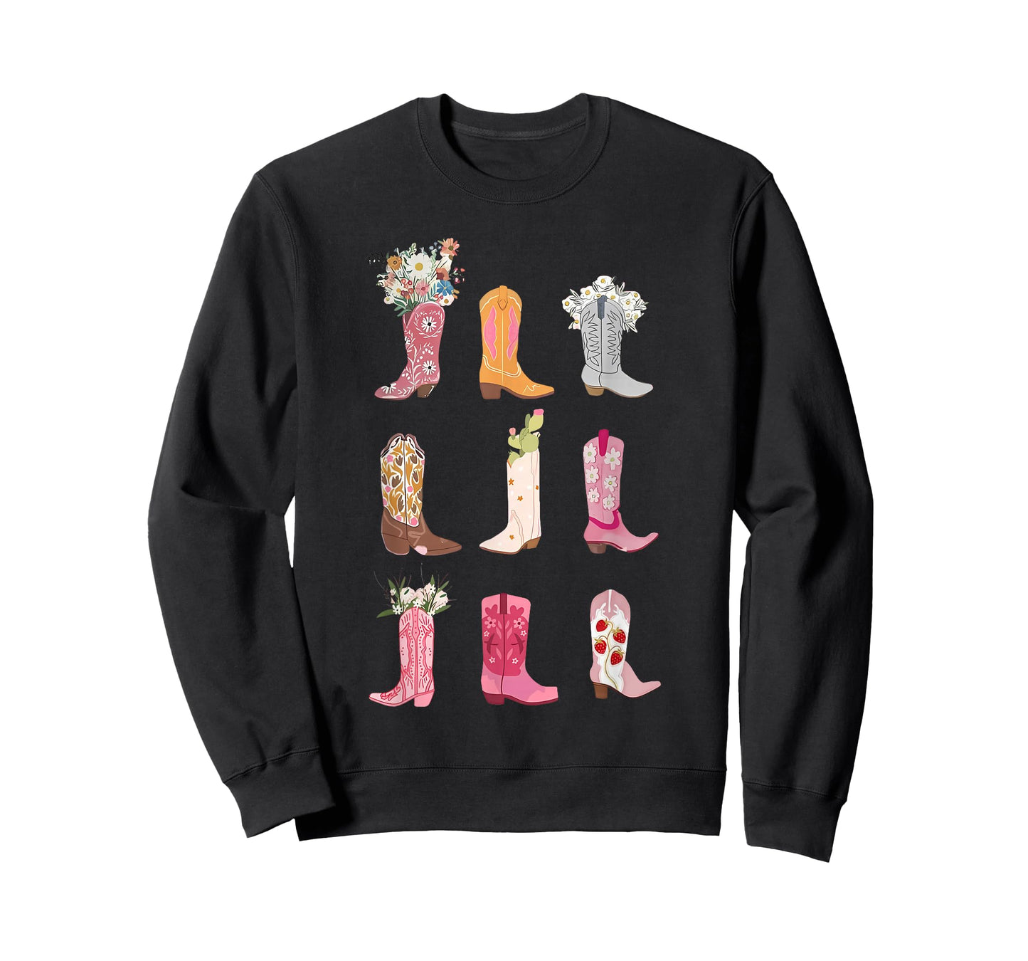 Cowgirl Boots Floral Country Western T-Shirt