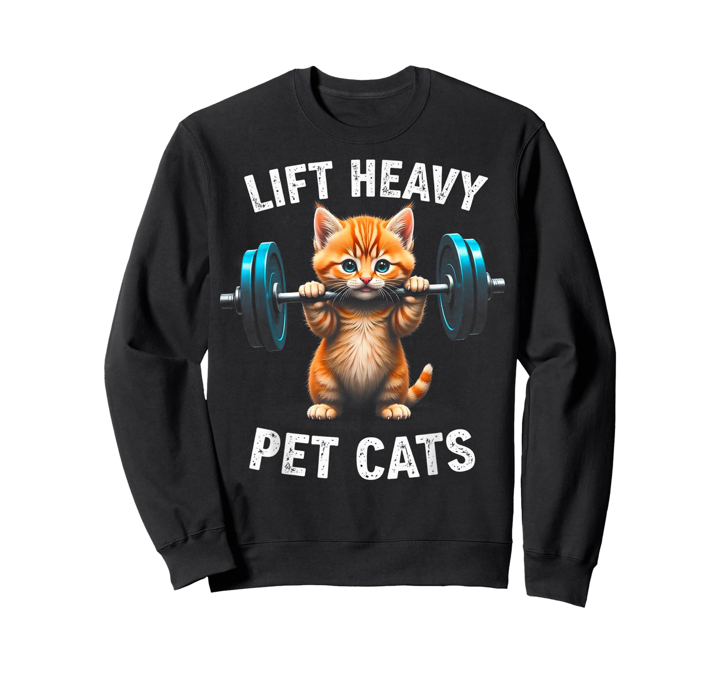 Lift Heavy Pet Cats Funny Gym Workout Tee Weightlifting T-Shirt