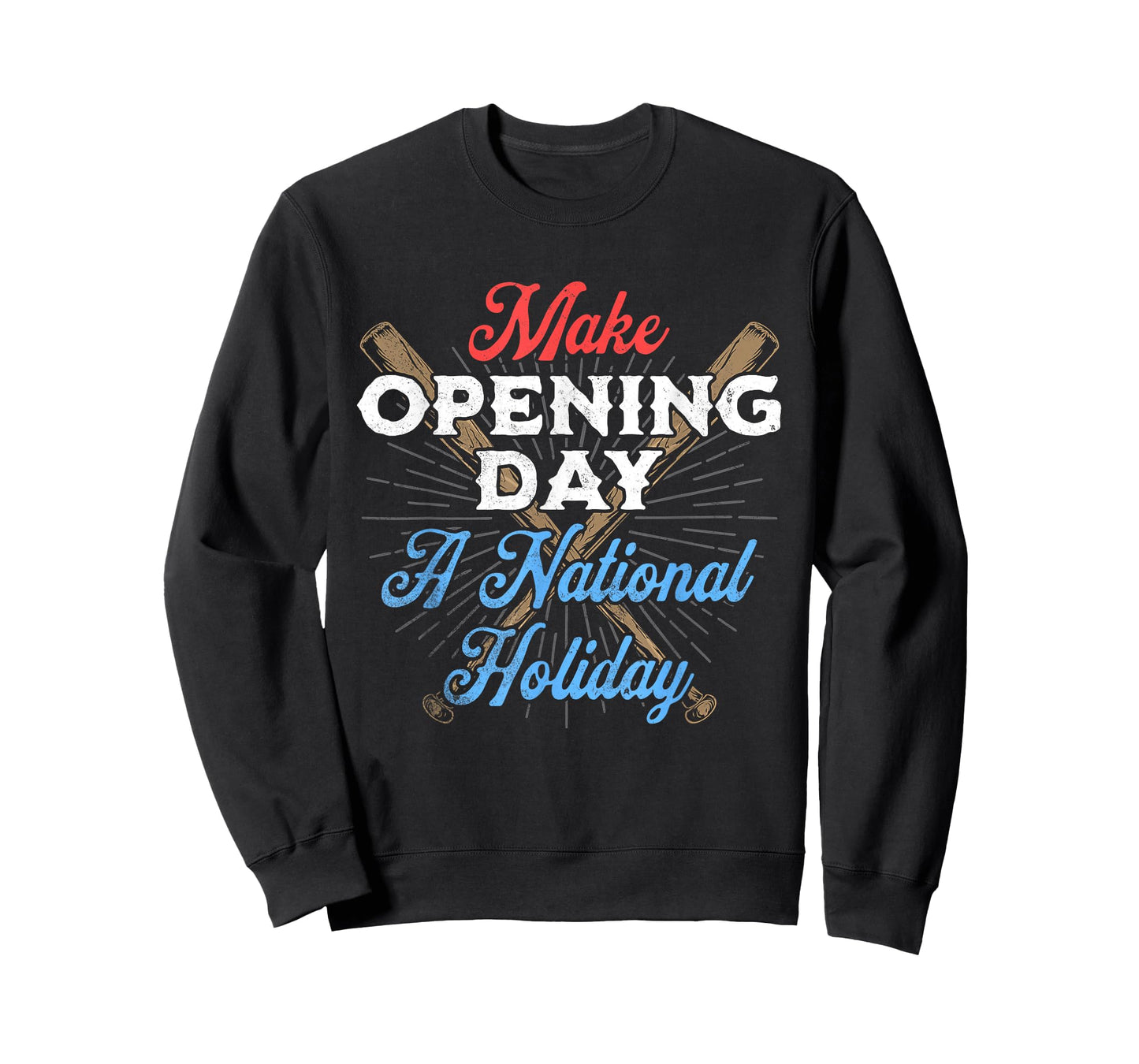 Make Opening Day A National Holiday Funny Vintage Baseball T-Shirt