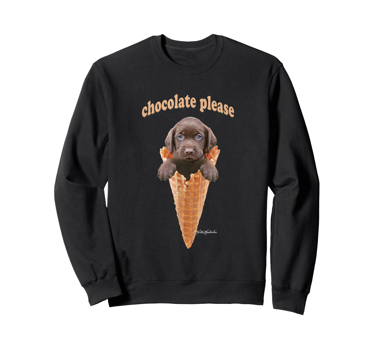Chocolate Lab Waffle Cone Ice Cream T-Shirt Cute Puppy Tee T-Shirt
