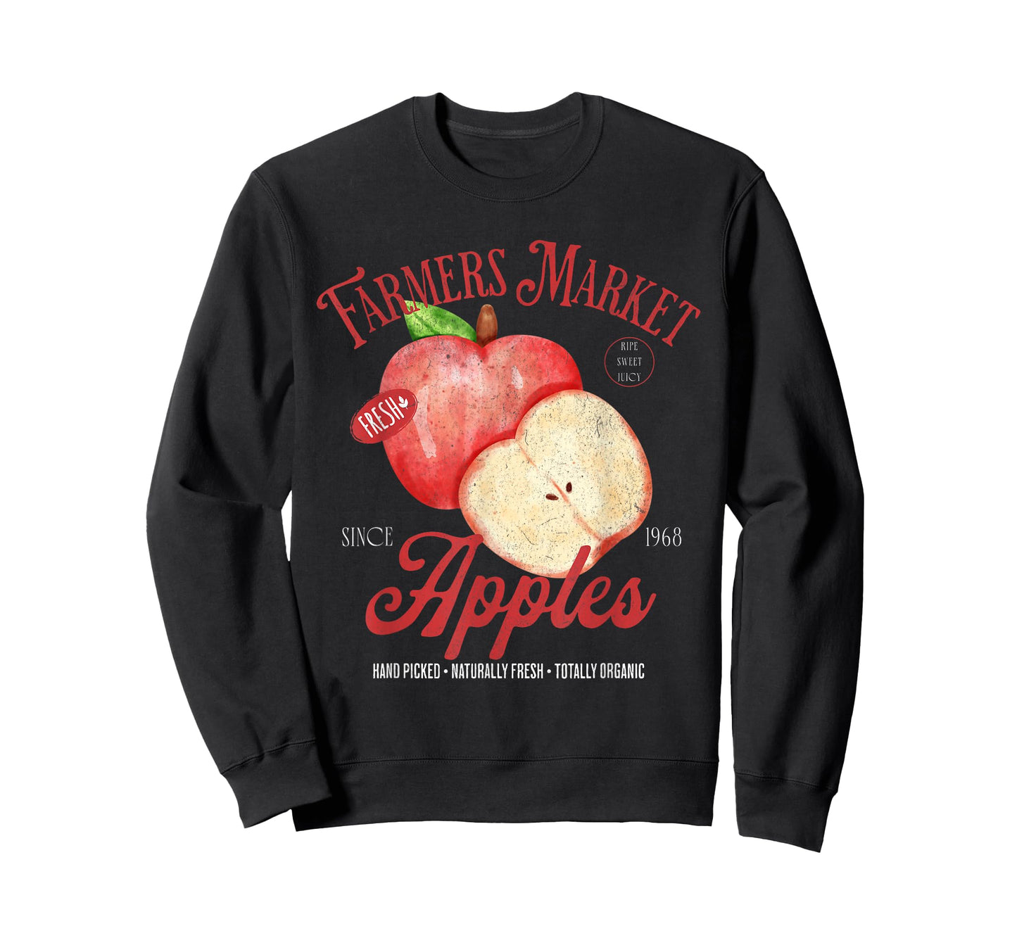 Farmers Market Apples Farm Fresh Vintage Fruit Retro Apples T-Shirt