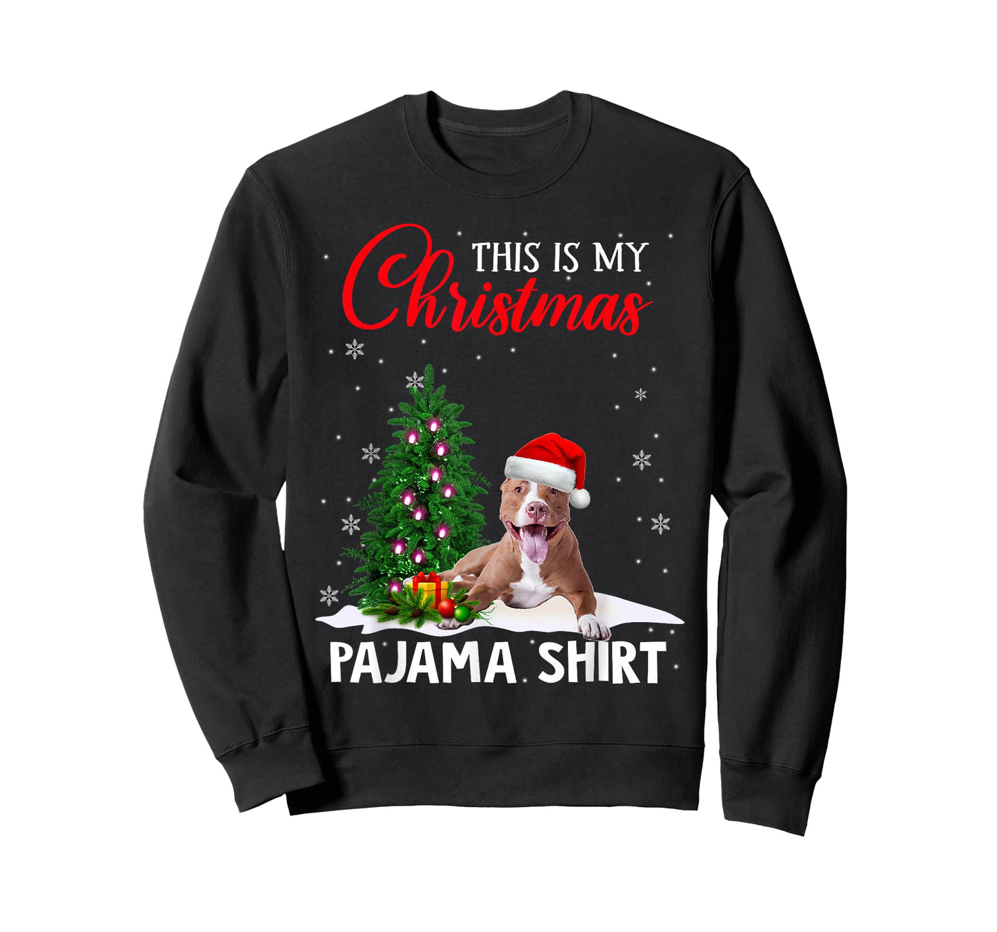 This Is My Christmas Pajama Shirt Pitbull Christmas Dog T-Shirt