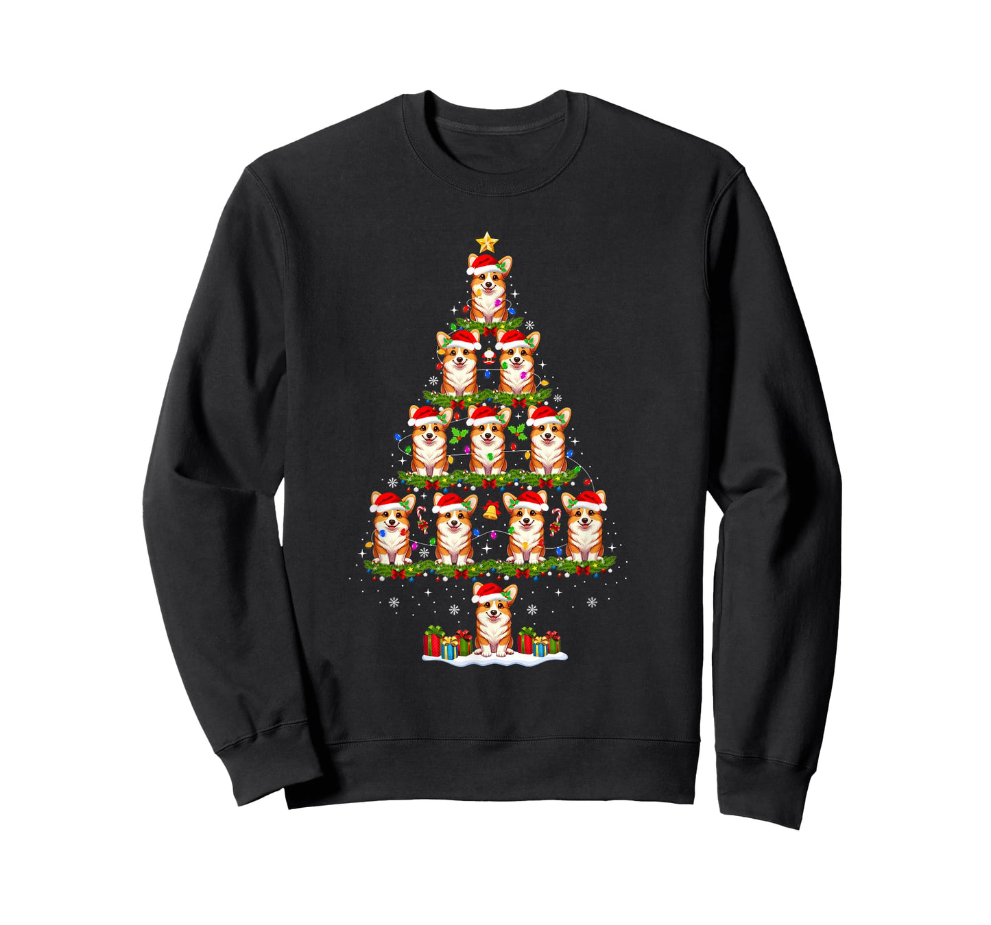 Corgi Dog Christmas Tree Merry Corgimas Funny Xmas Dog Lover T-Shirt