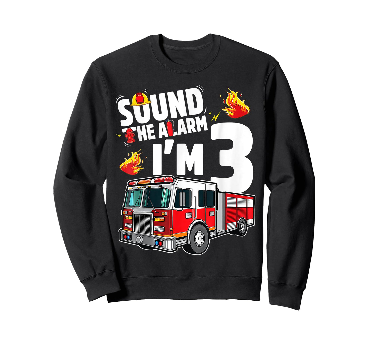 Kids Fire Truck 3rd Birthday Boy Firefighter 3 Year Old T-Shirt