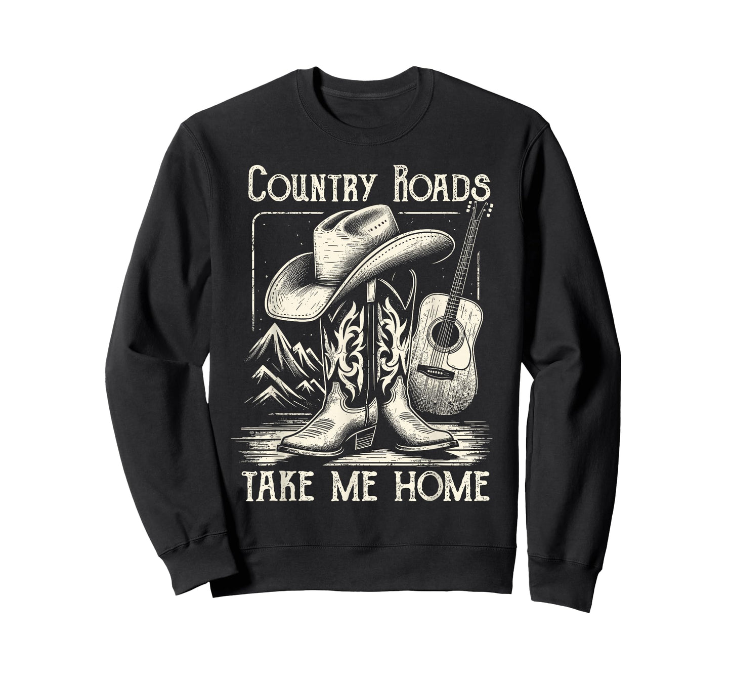 Country Roads Take Me Home Cowboy Western Virginia Retro T-Shirt