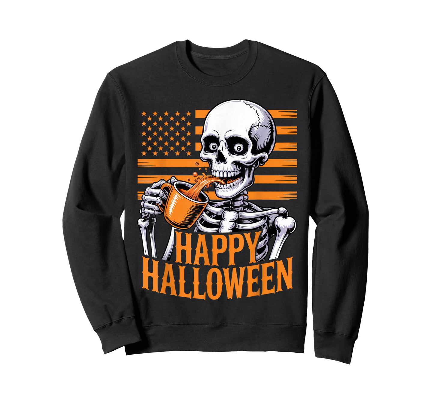 Happy Halloween Skeleton Coffee Enthusiast Autumn Vibes T-Shirt